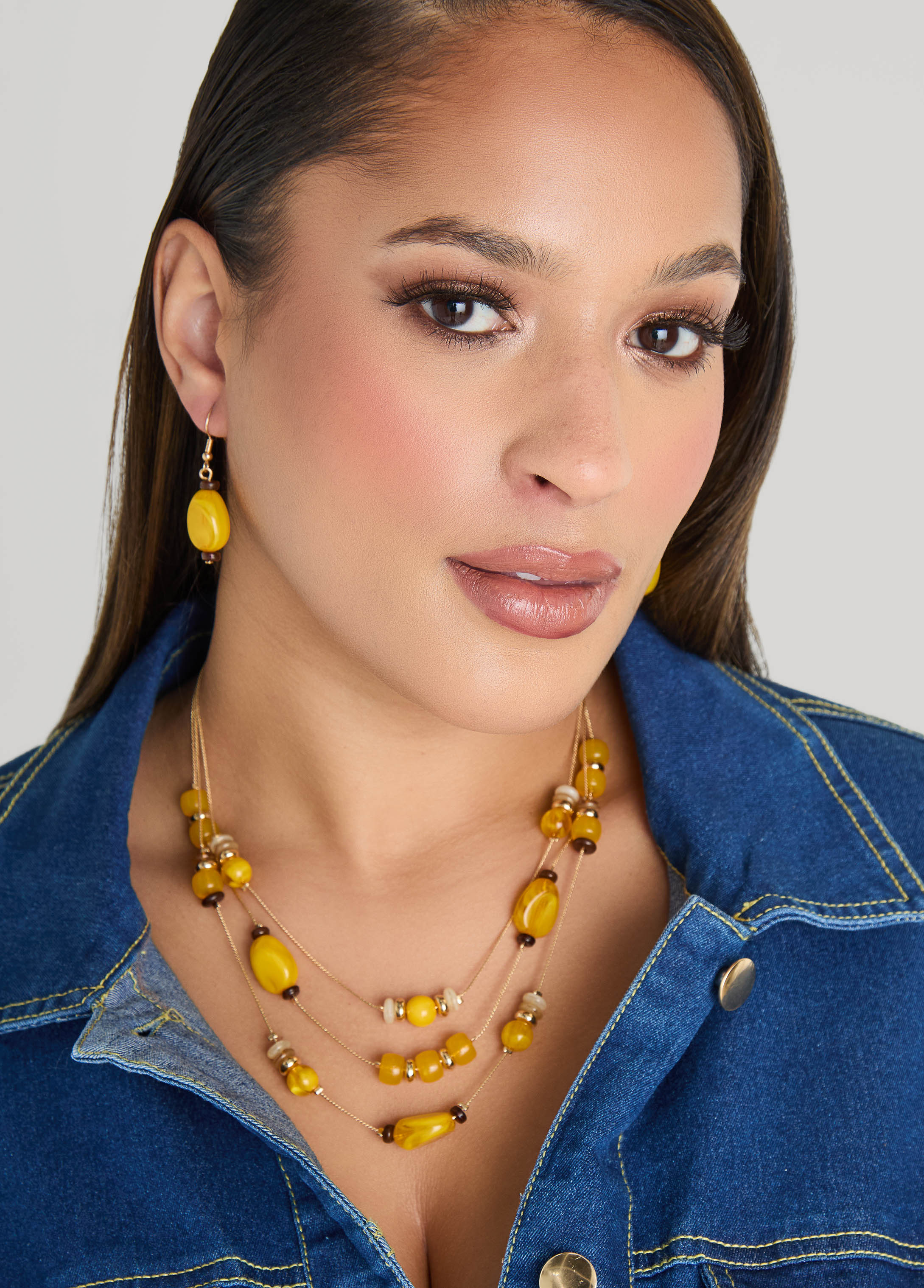 Layered Bead Necklace Set - Image 3