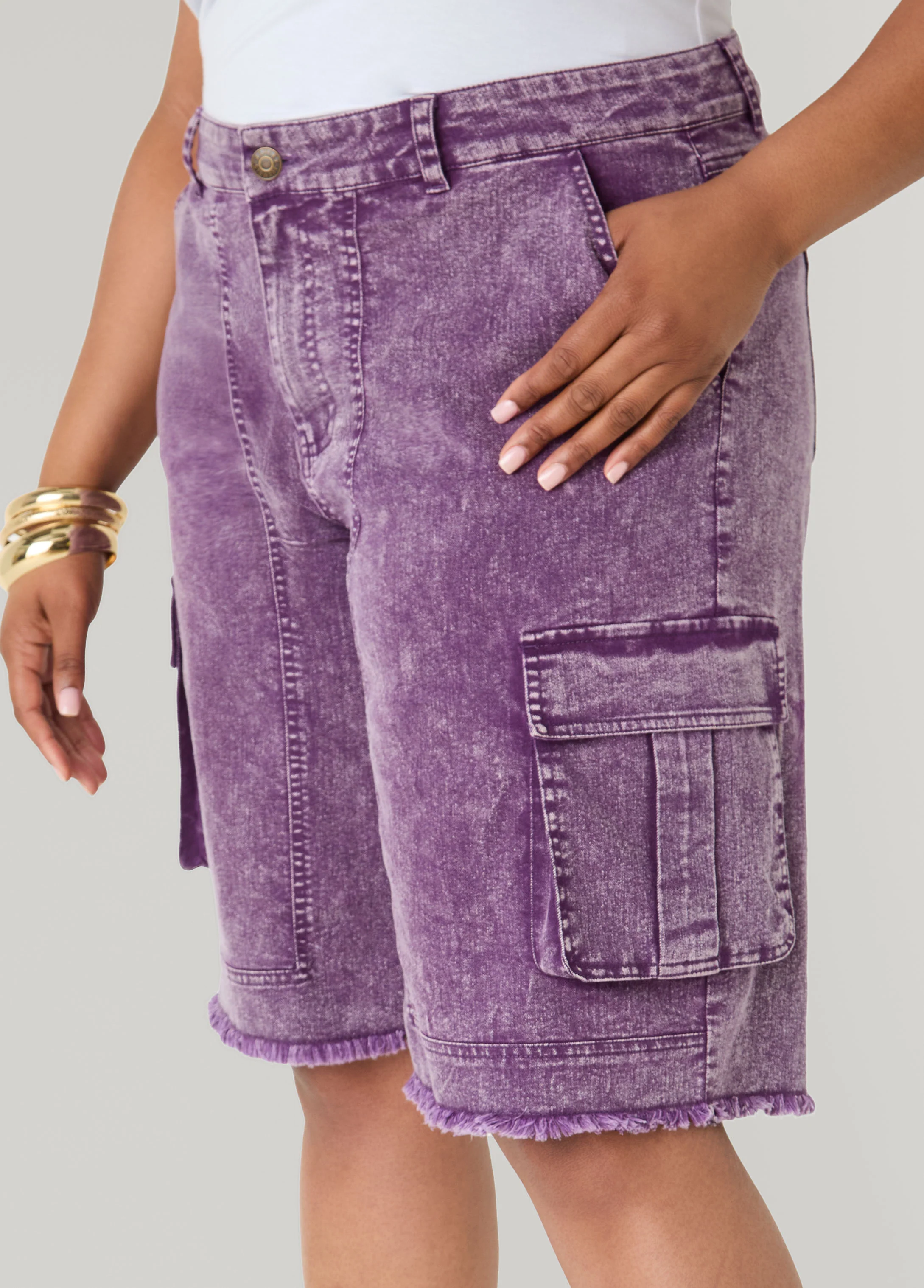 Stonewash Cargo Bermuda Shorts - Image 4