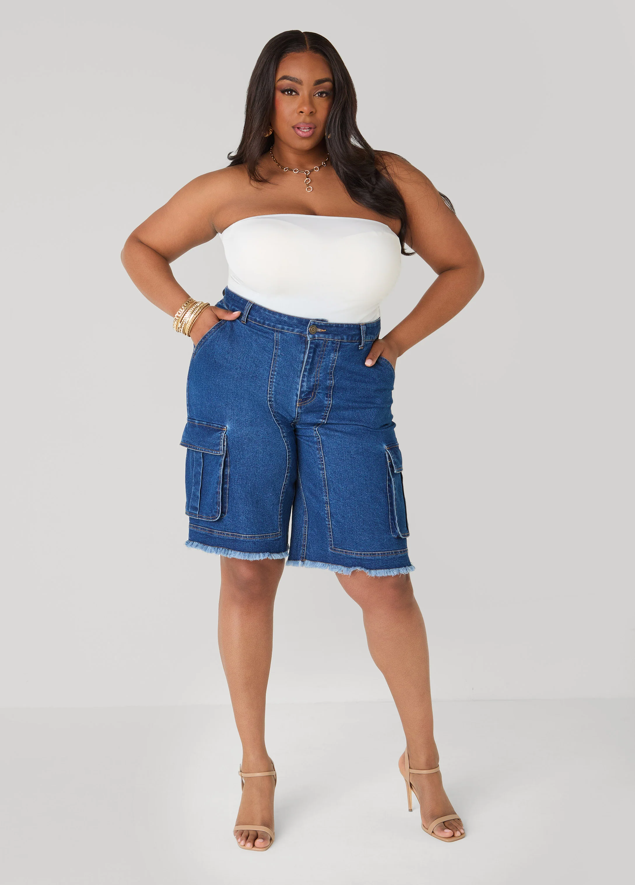 Frayed Cargo Bermuda Shorts - Image 3