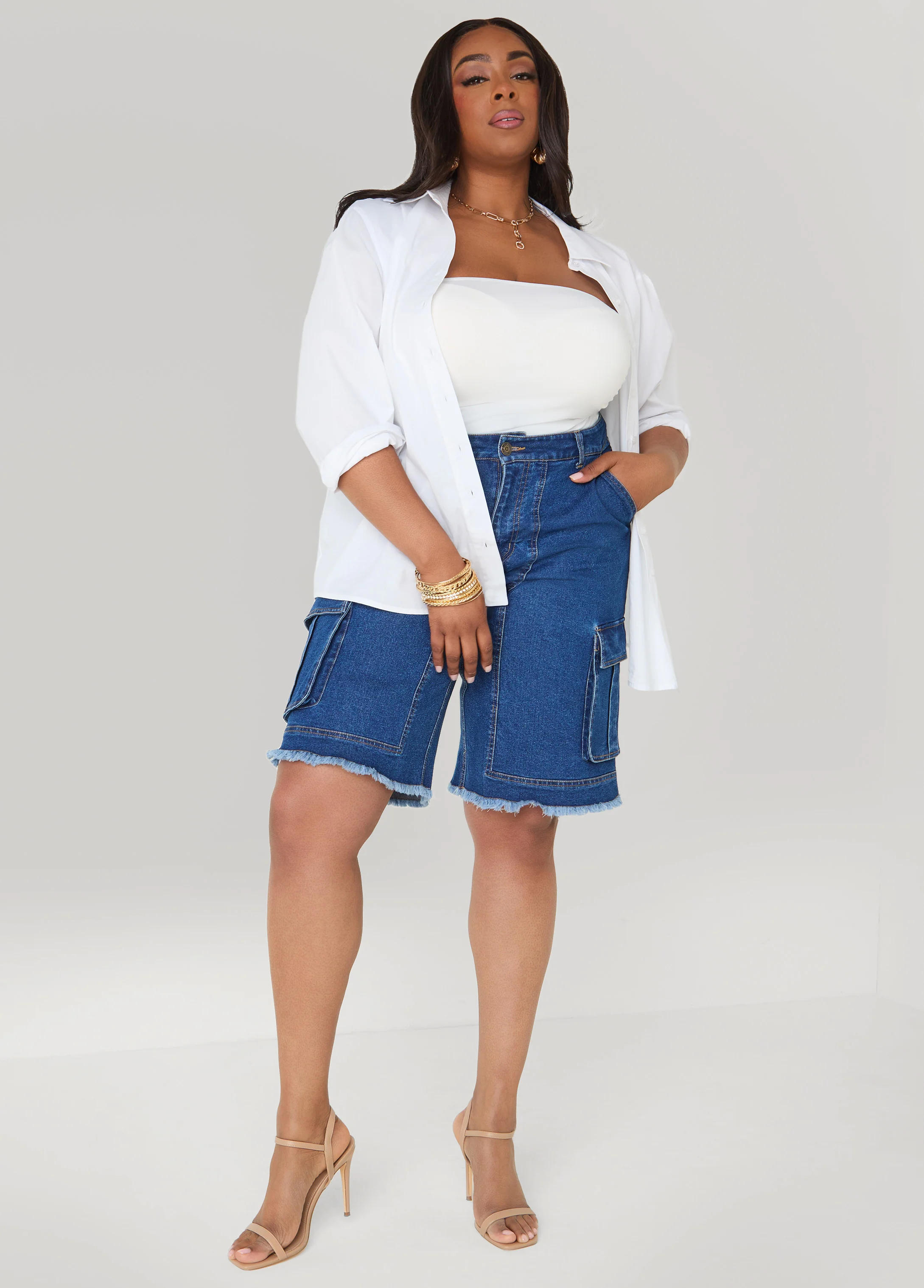 Frayed Cargo Bermuda Shorts - Image 4