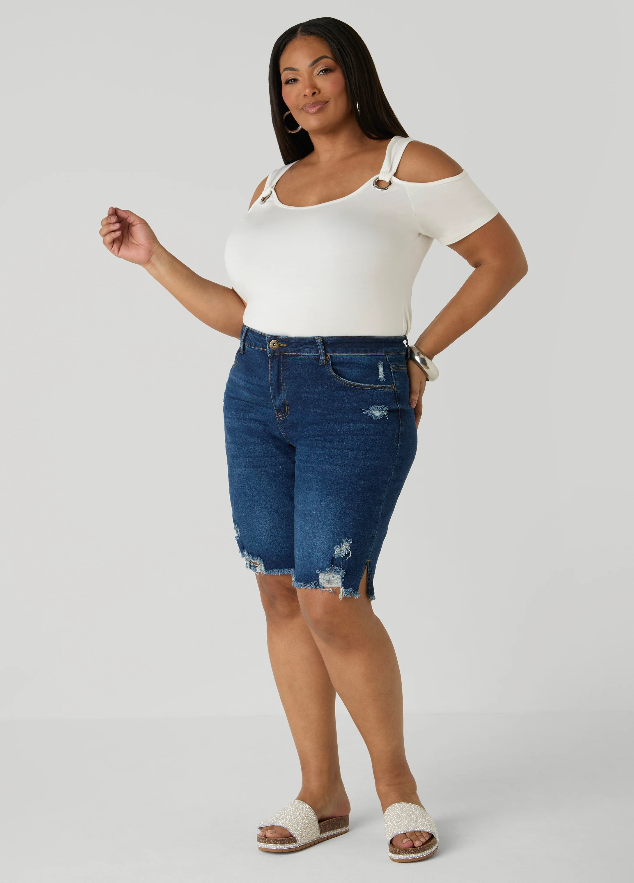 Distressed Denim Shorts - Image 10