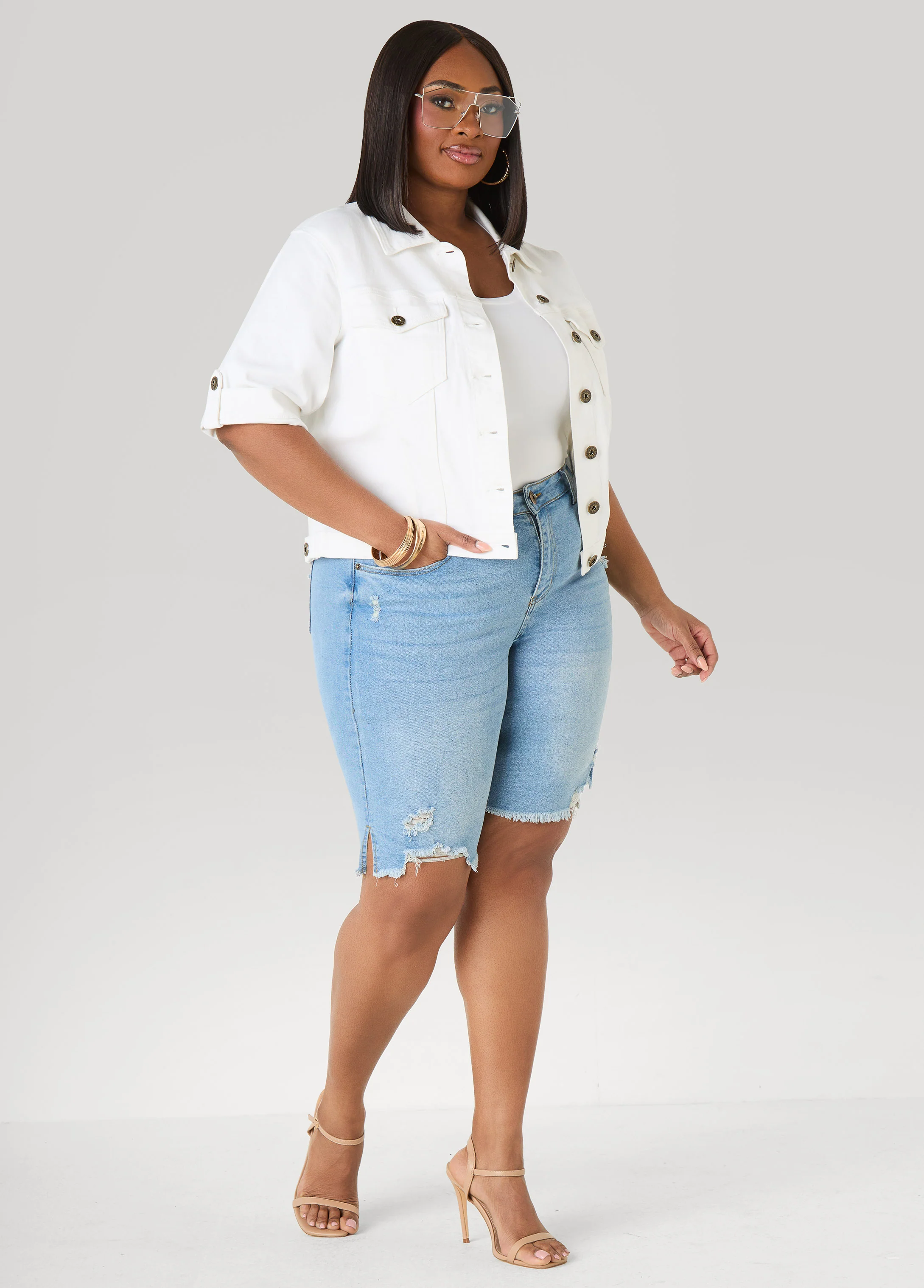 Distressed Denim Shorts - Image 3