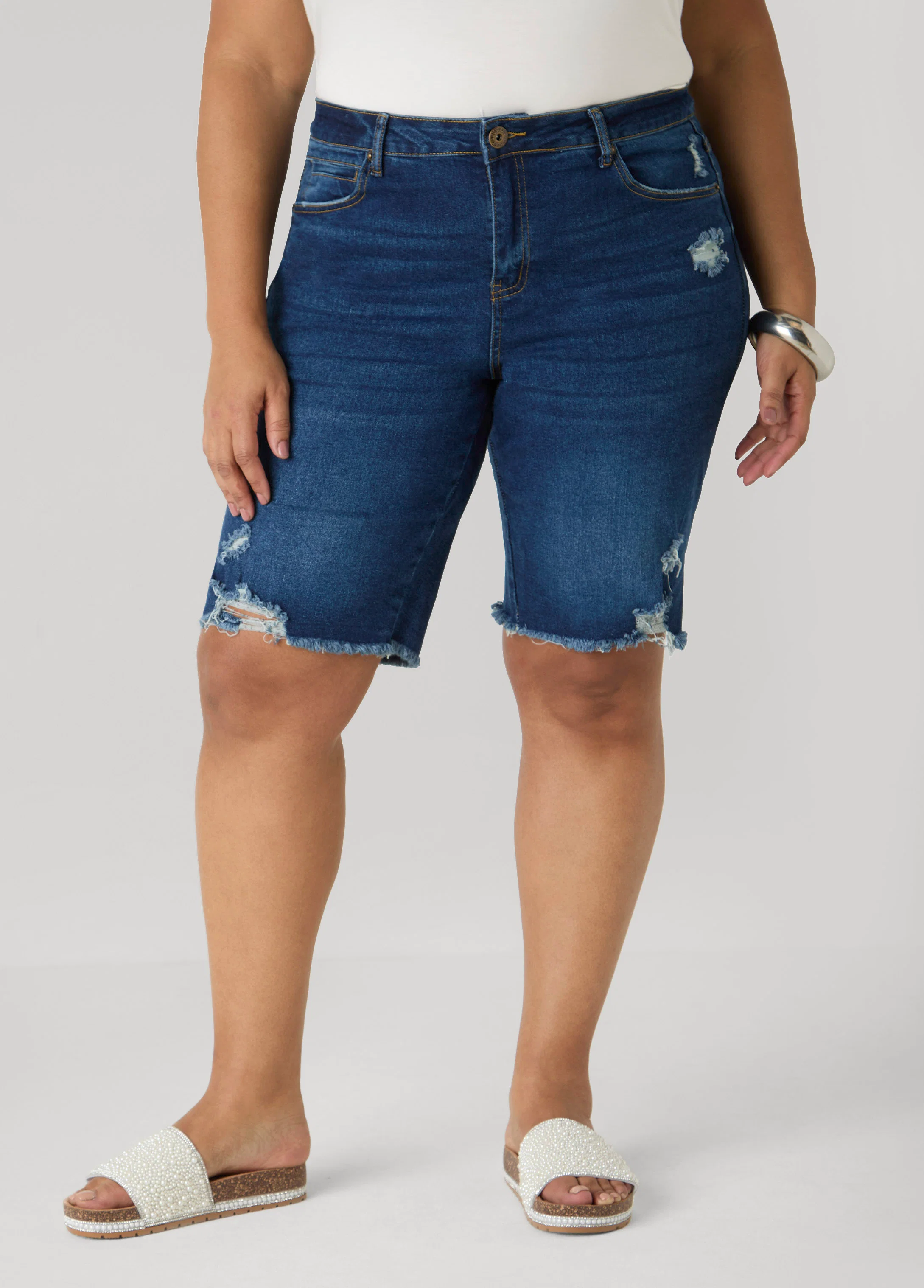 Distressed Denim Shorts - Image 8