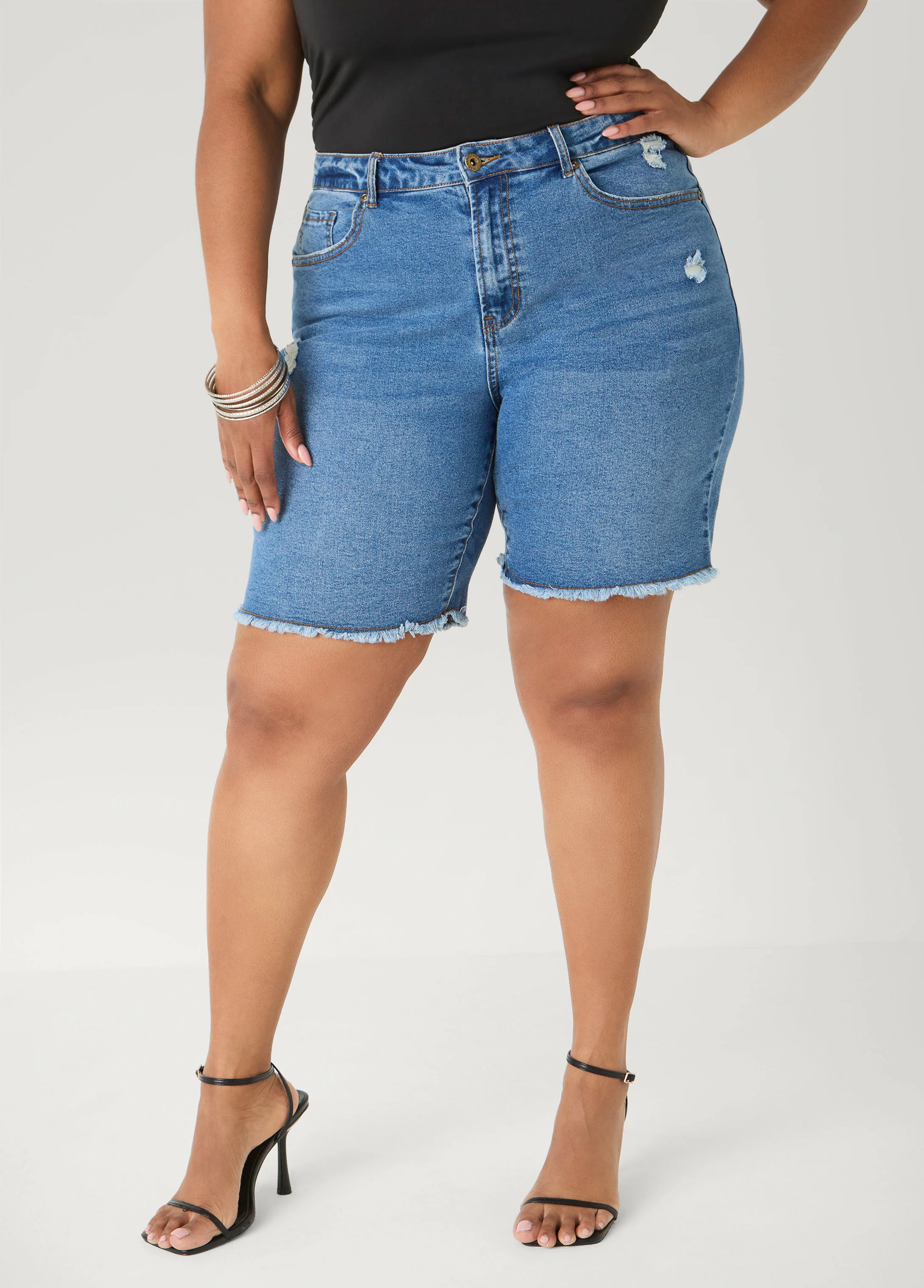 Fearless Distressed Denim Shorts - Image 4