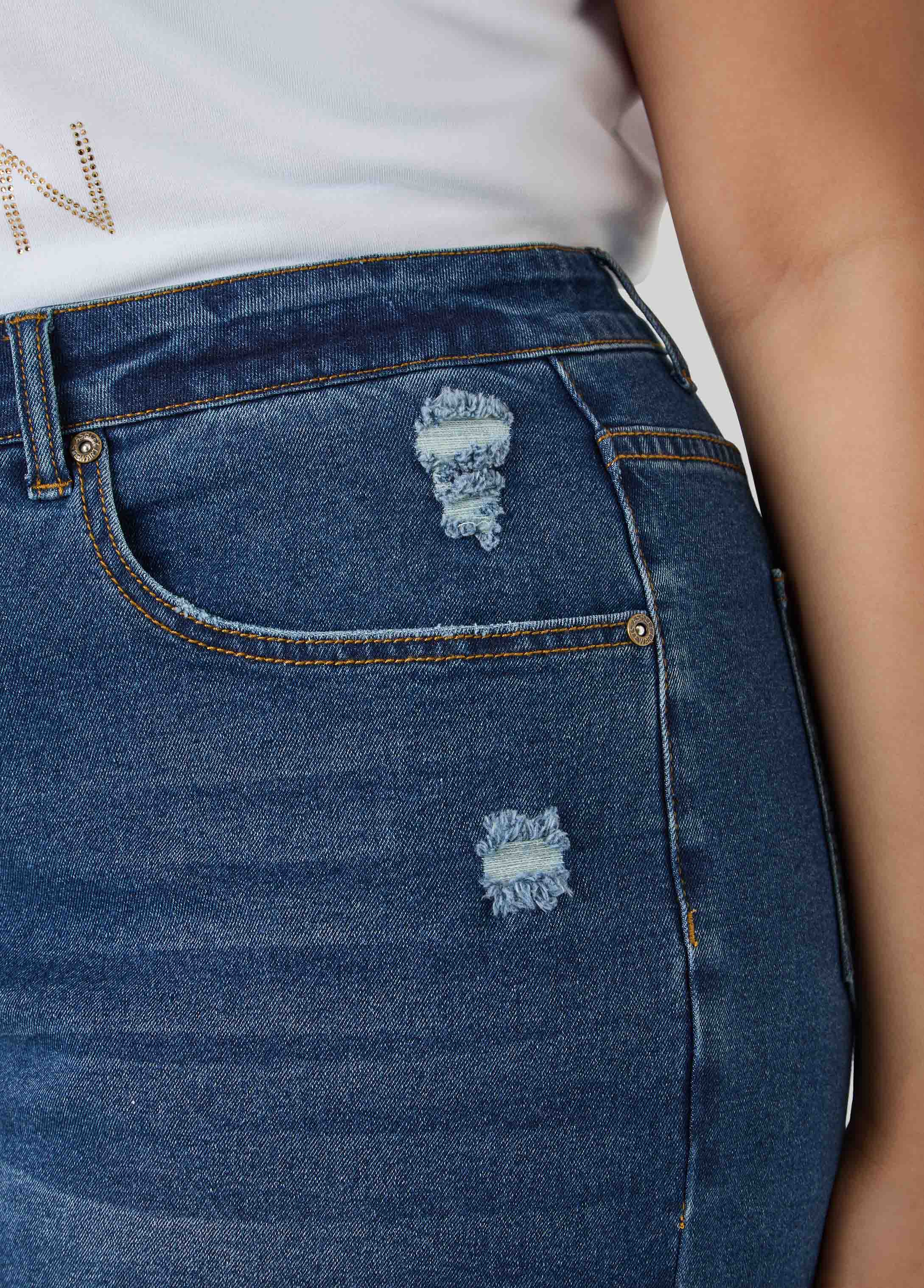 Fearless Distressed High Waist Denim Shorts - Image 4
