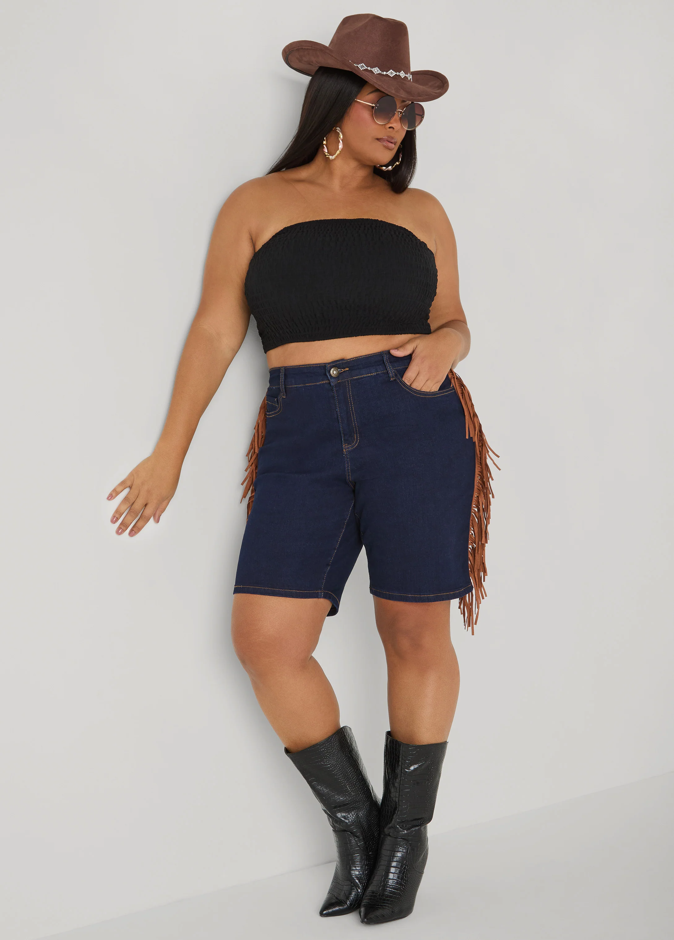 Fringed Denim Shorts - Image 4
