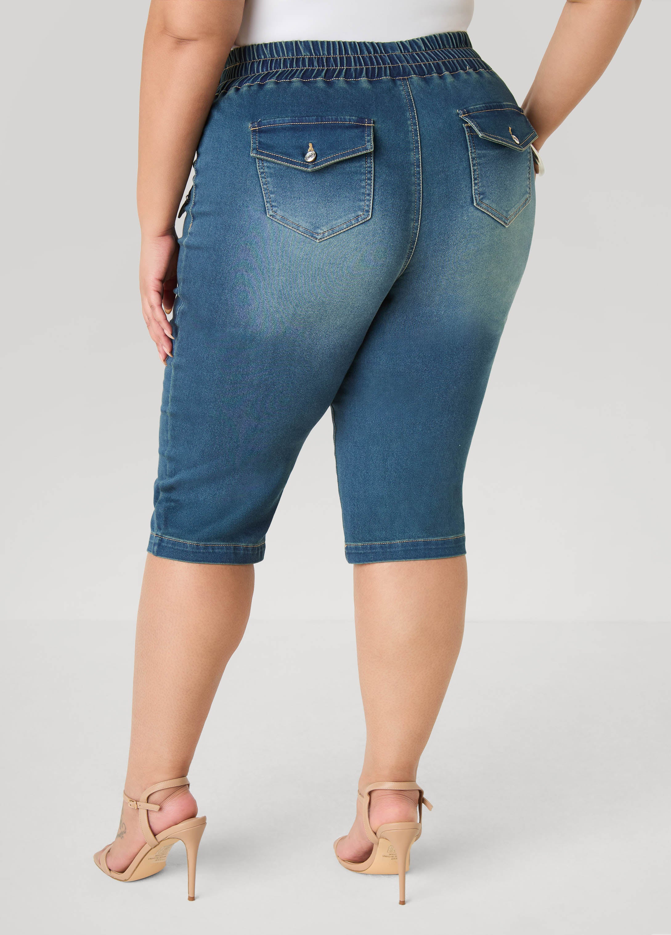 Pull On Denim Capris - Image 2