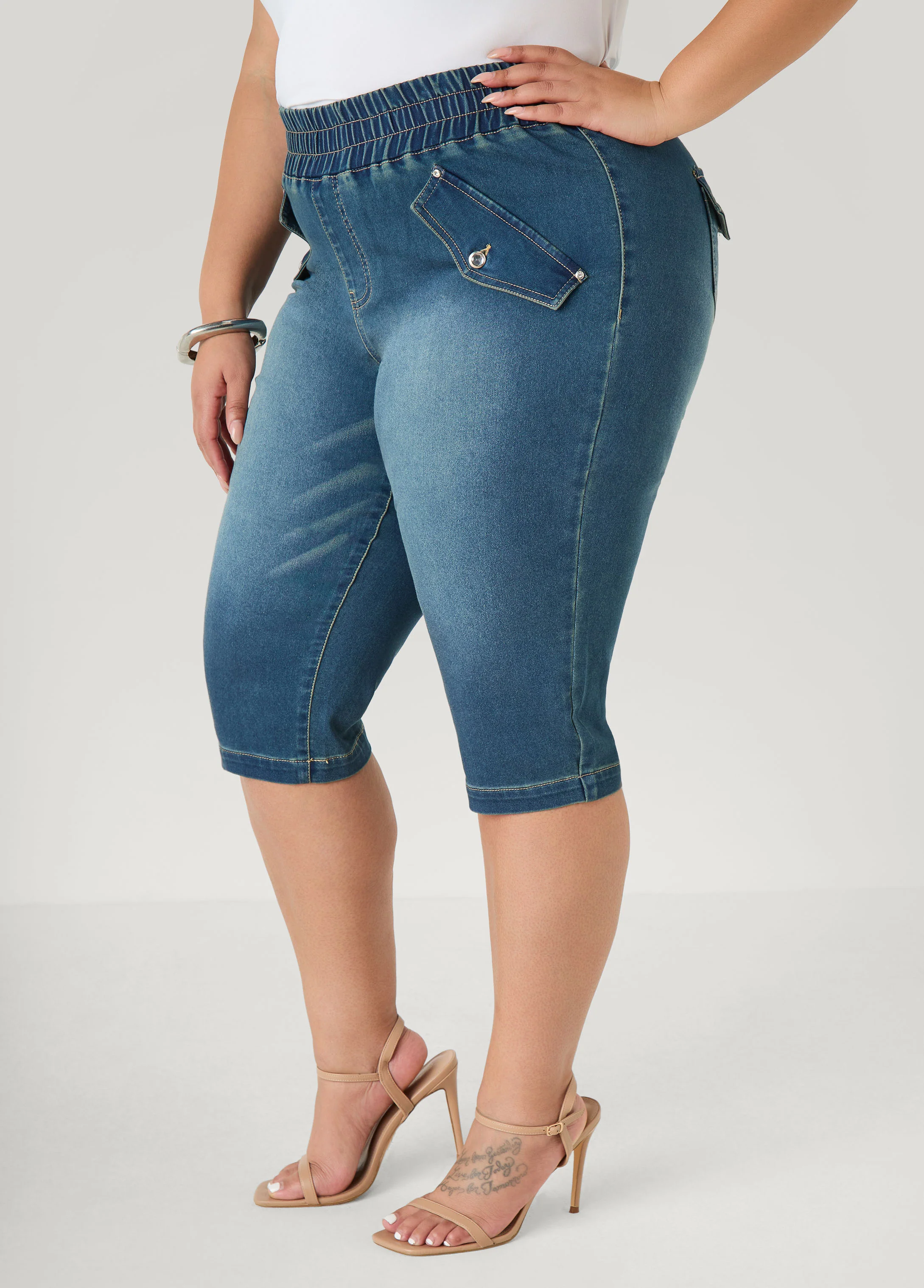 Pull On Denim Capris - Image 3