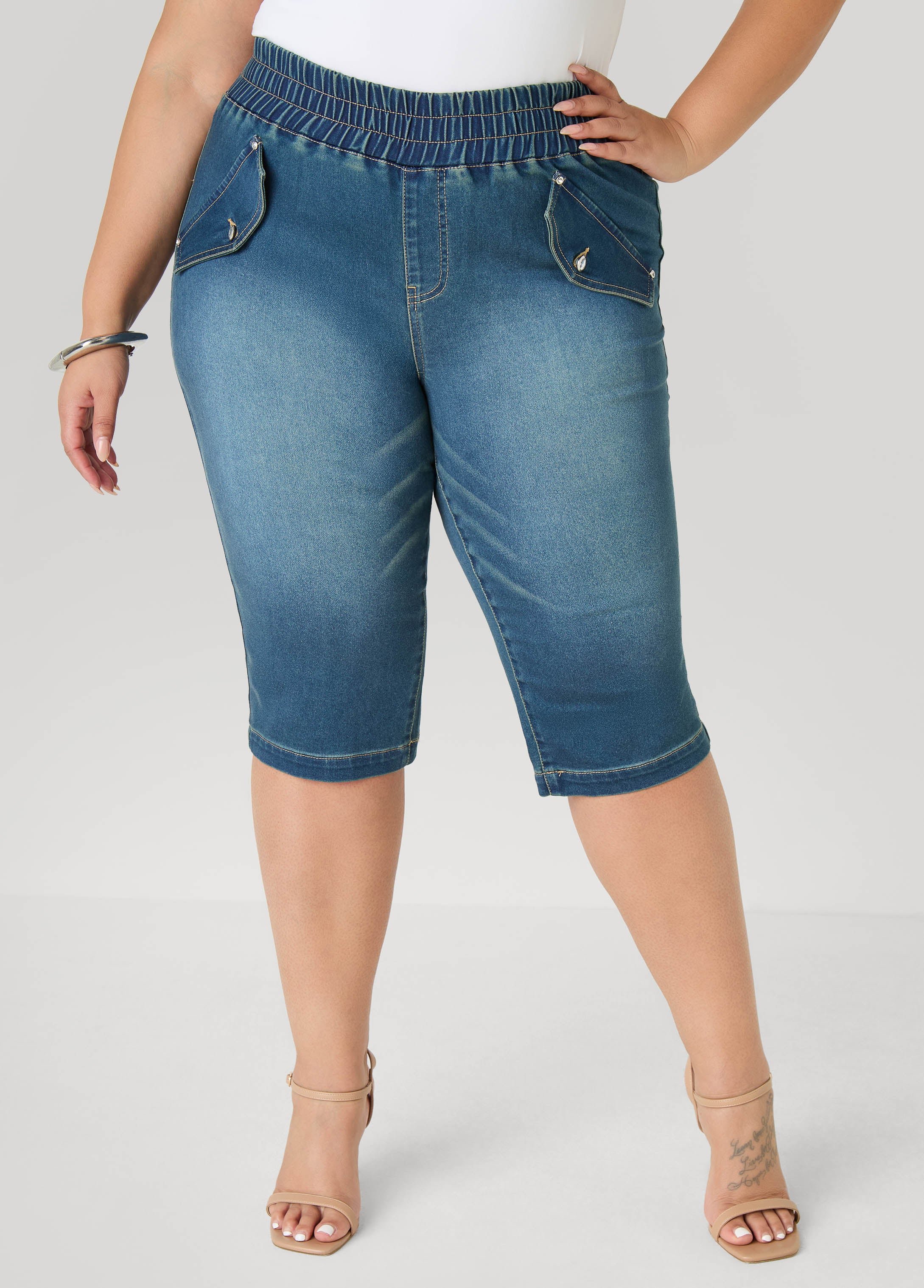 Pull On Denim Capris - Image 4