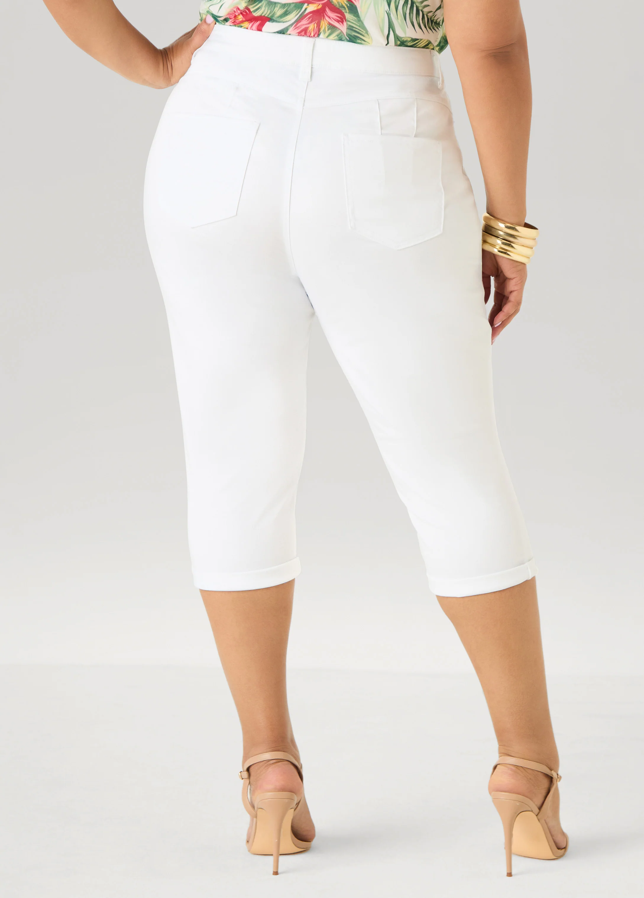 Cuffed Denim Capris - Image 2