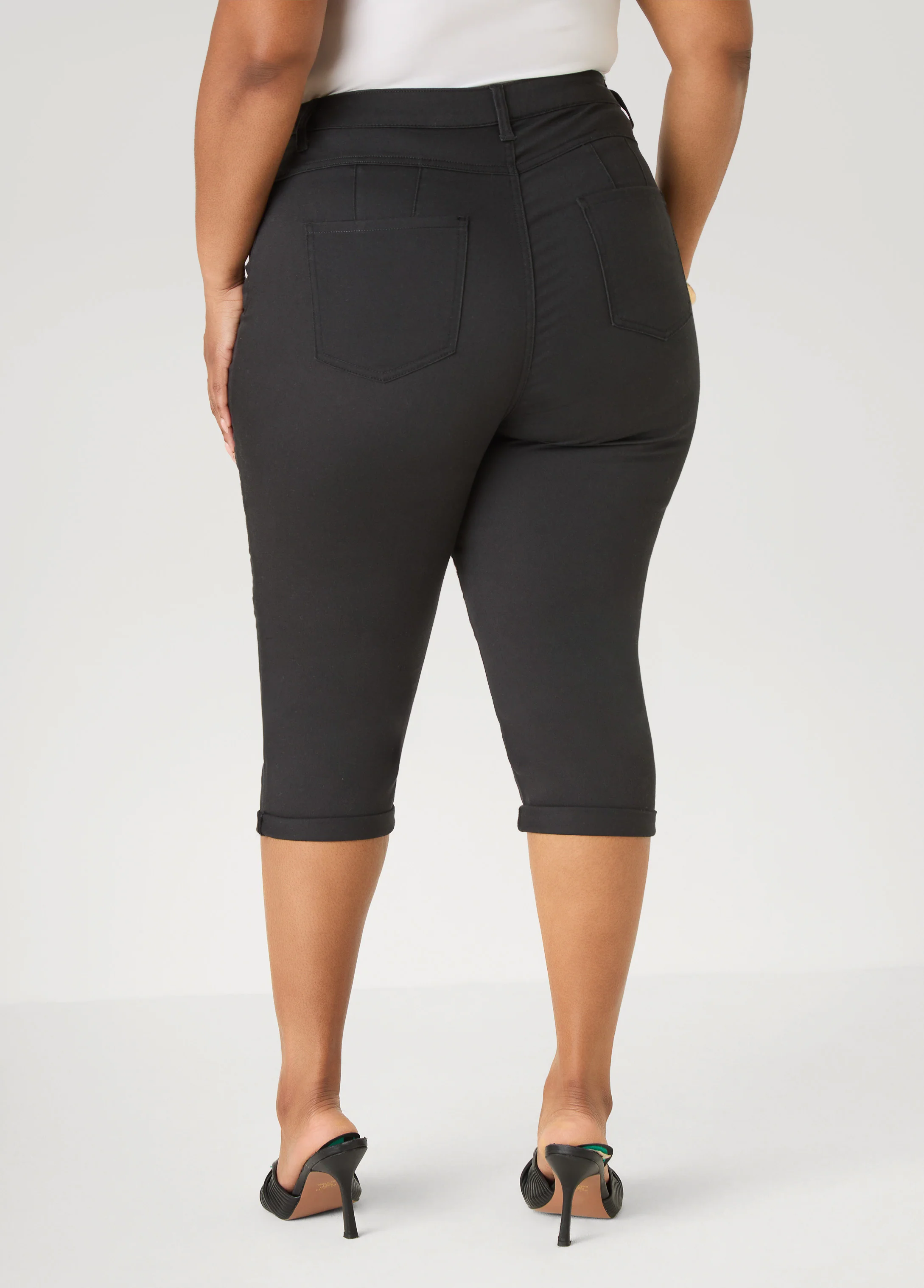 Cuffed Denim Capris - Image 6