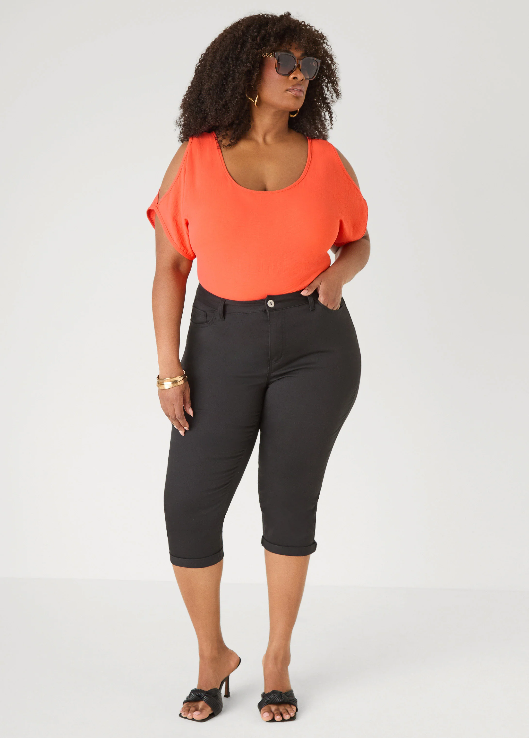 Cuffed Denim Capris - Image 7