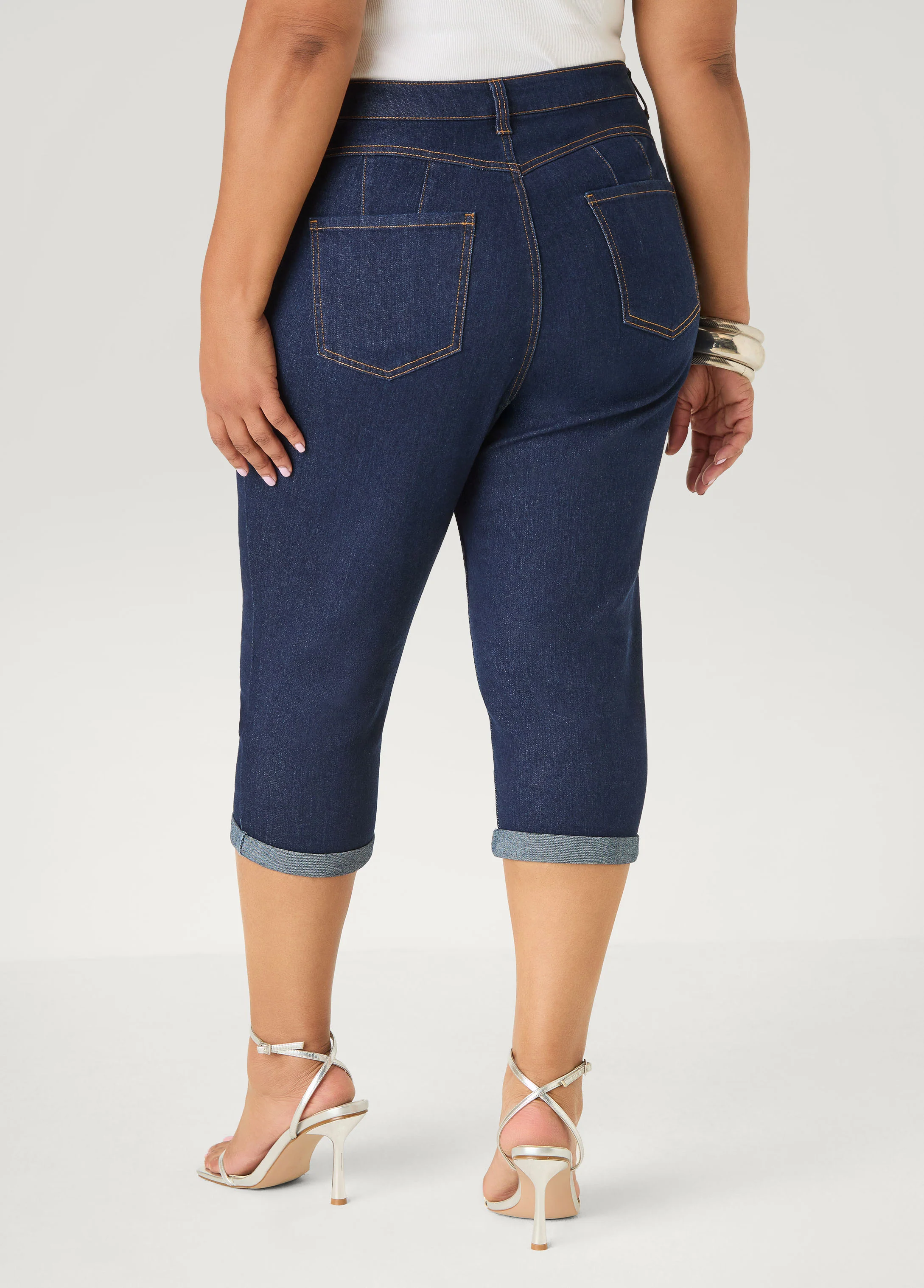 Cuffed Denim Capris - Image 9