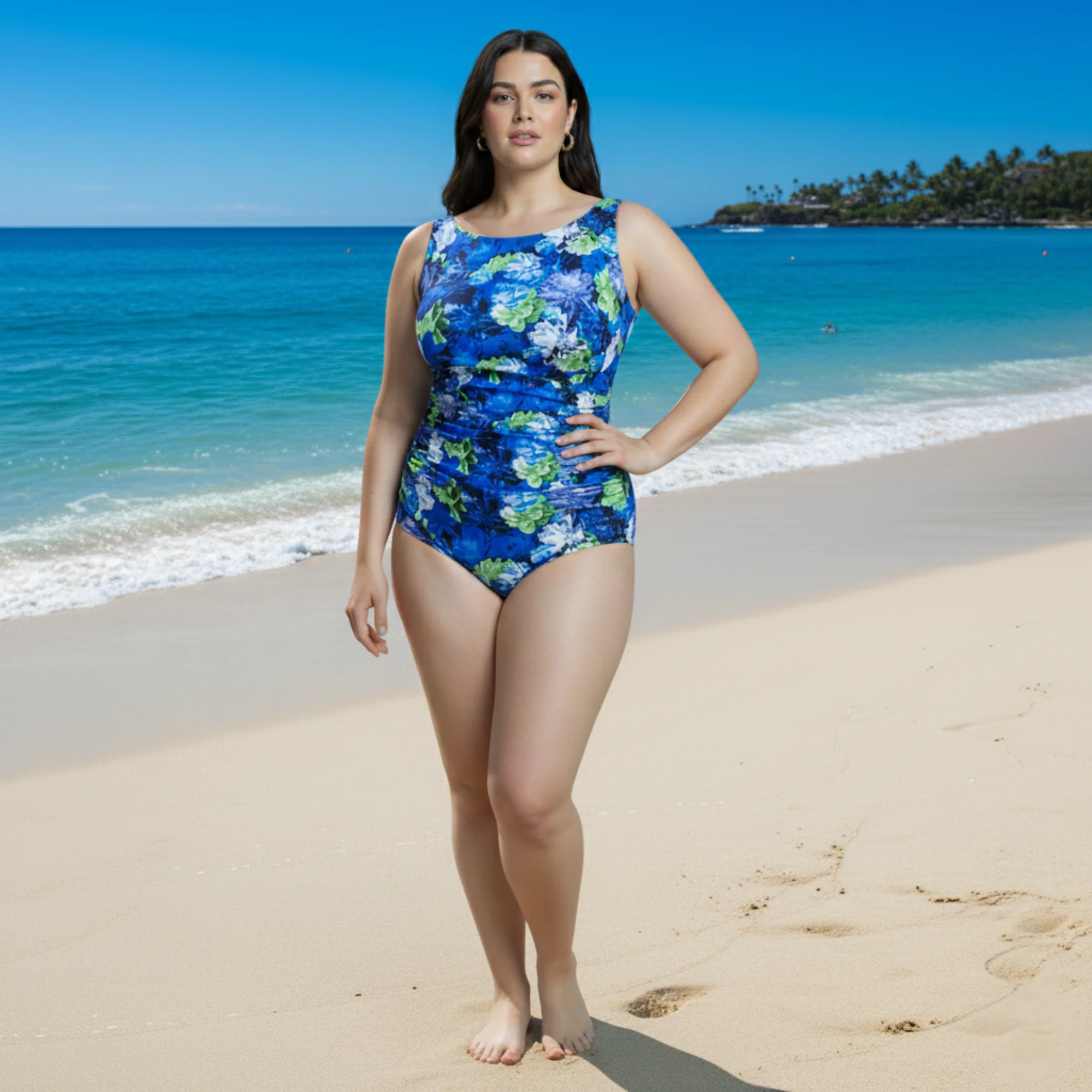 InstantFigure Floral High Neck Swimsuit - Image 4