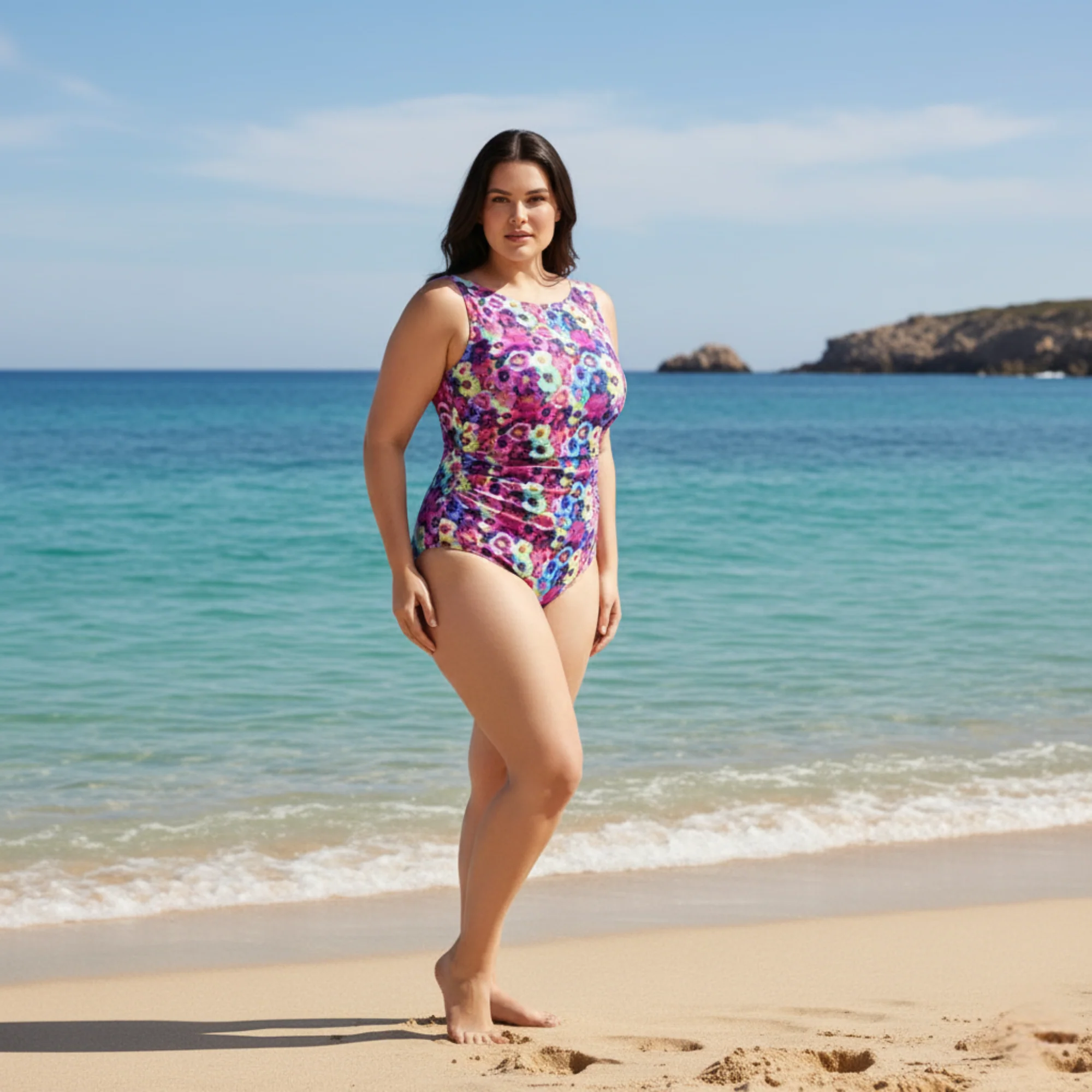 InstantFigure High Neck Floral Swimsuit - Image 4