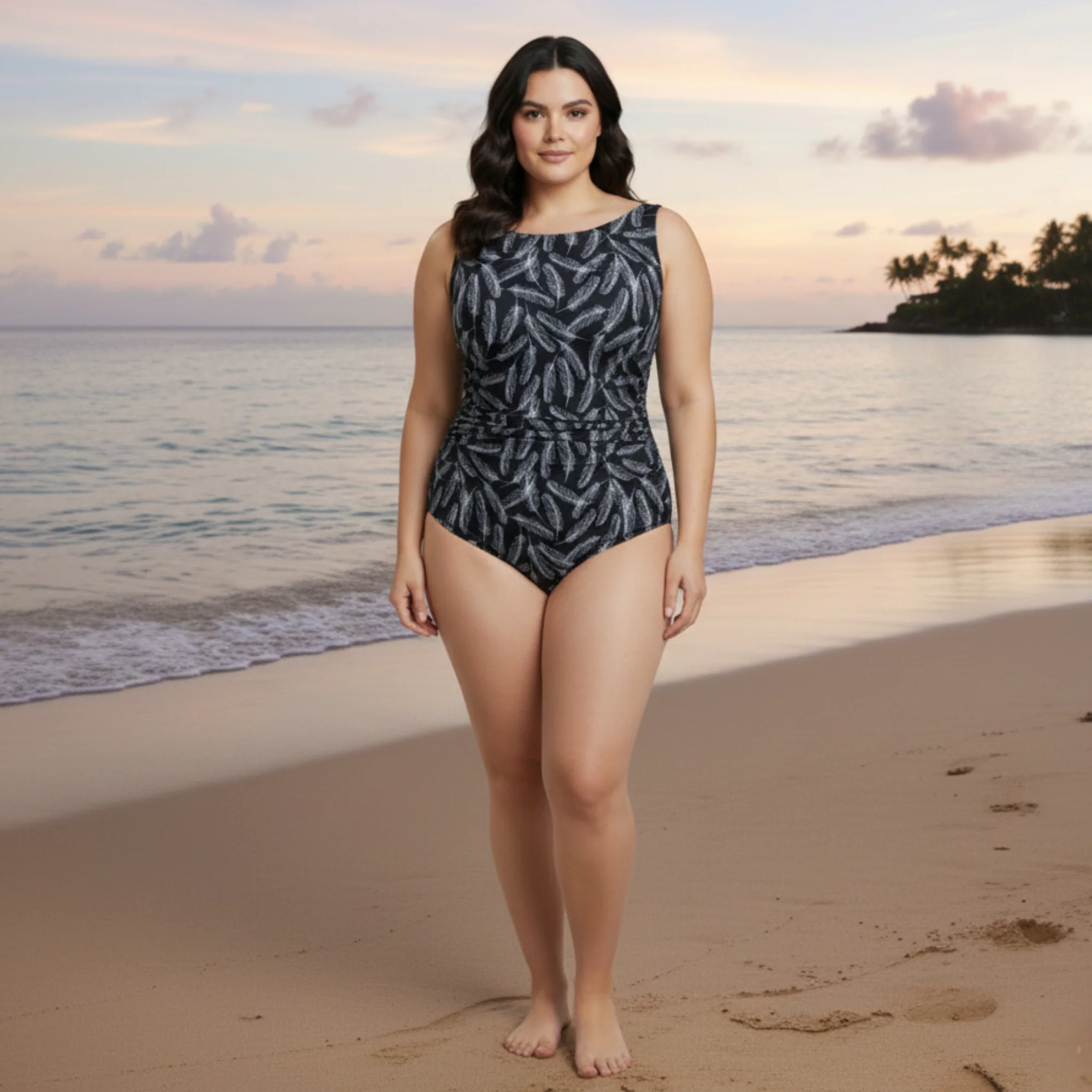 InstantFigure Feathers High Neck Swimsuit - Image 4