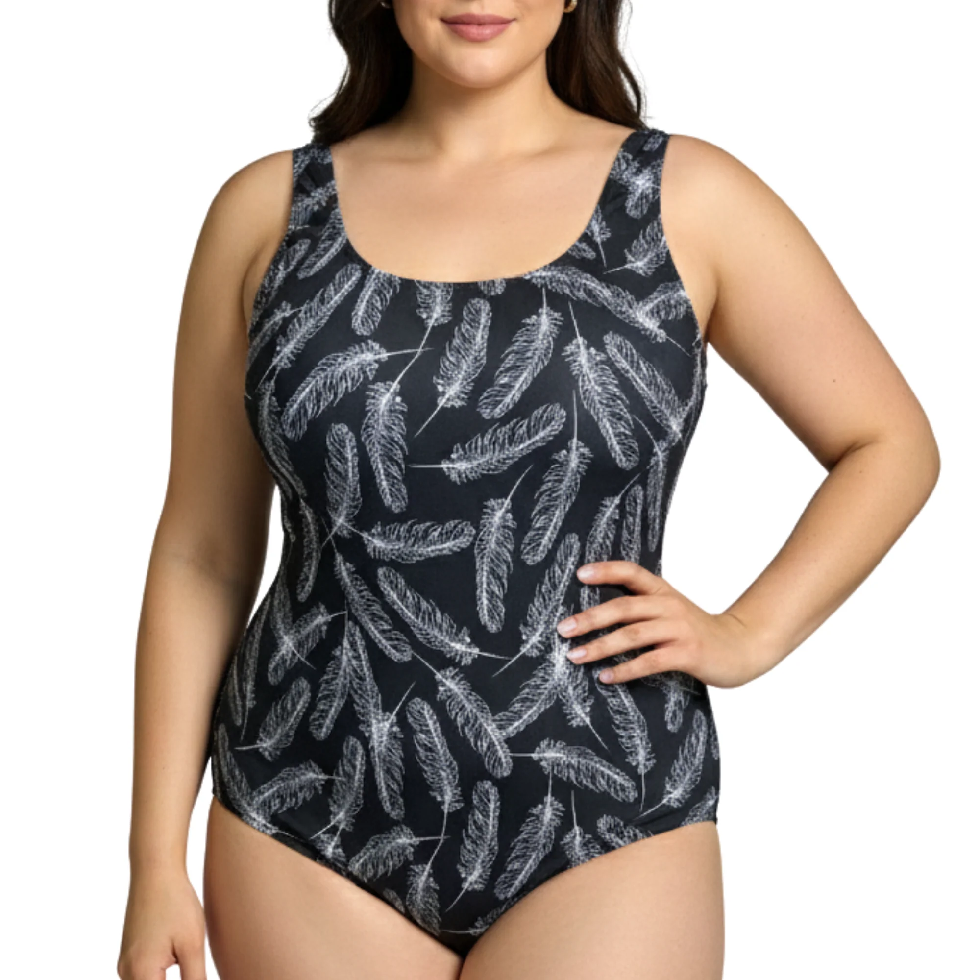 InstantFigure Feathers Scoop Back Swimsuit - Image 5