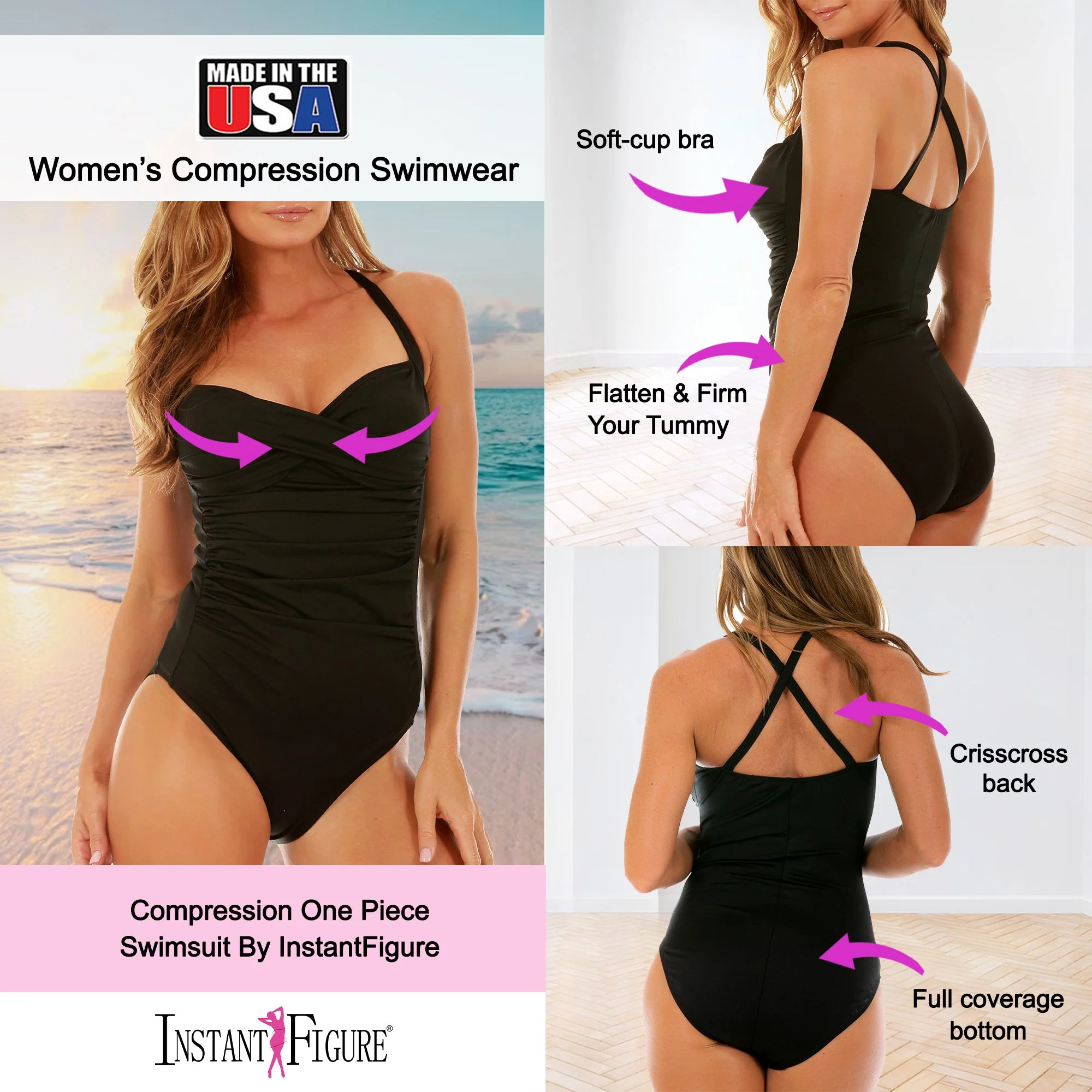 InstantFigure Shirred Twist Front Swimsuit - Image 4