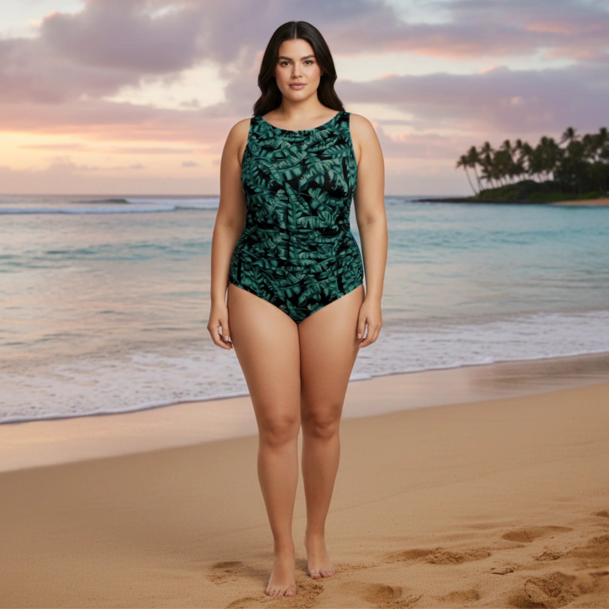 InstantFigure Tropical High Neck Swimsuit - Image 4