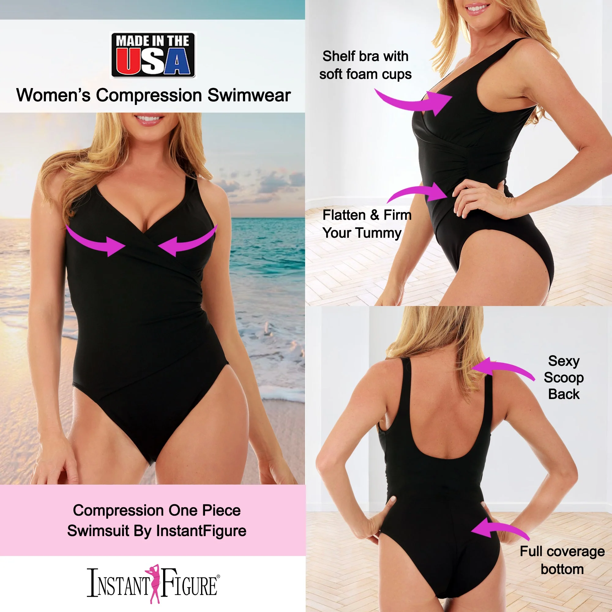 InstantFigure Faux Wrap Swimsuit - Image 8