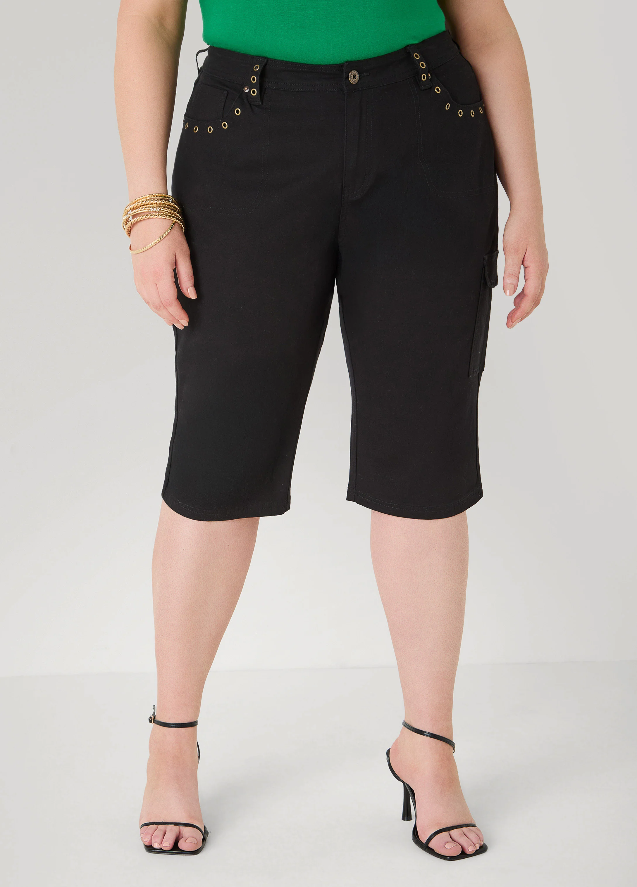 Grommet Denim Capris - Image 6