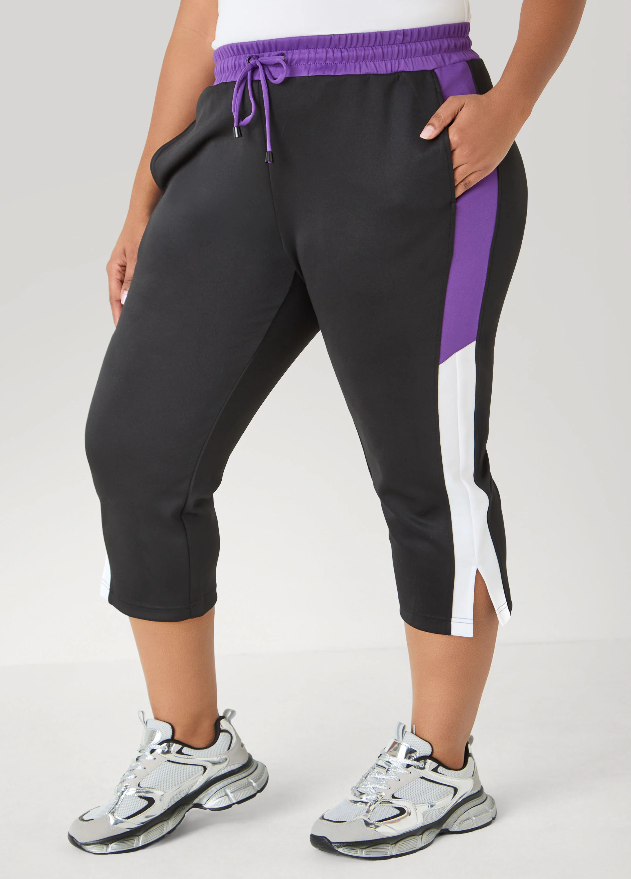 Side Split Colorblock Capris - Image 3
