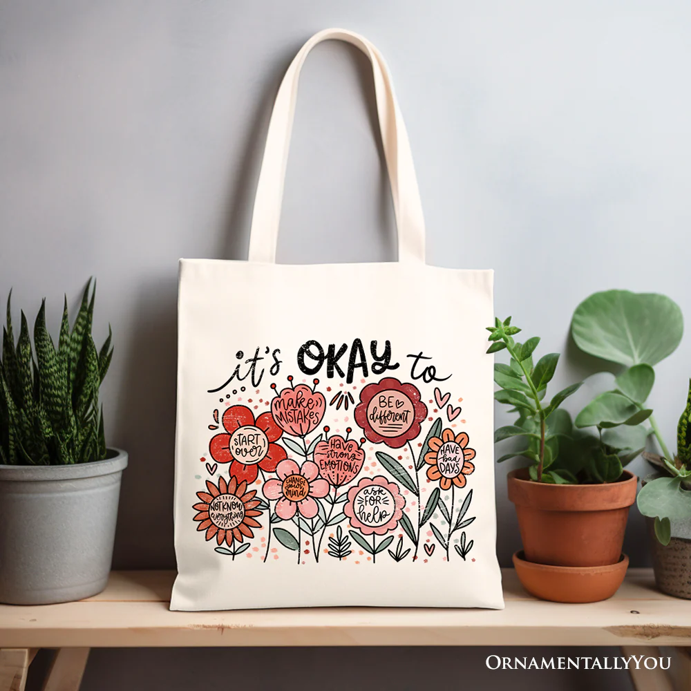 Its Okay Canvas Tote Bag - Image 3