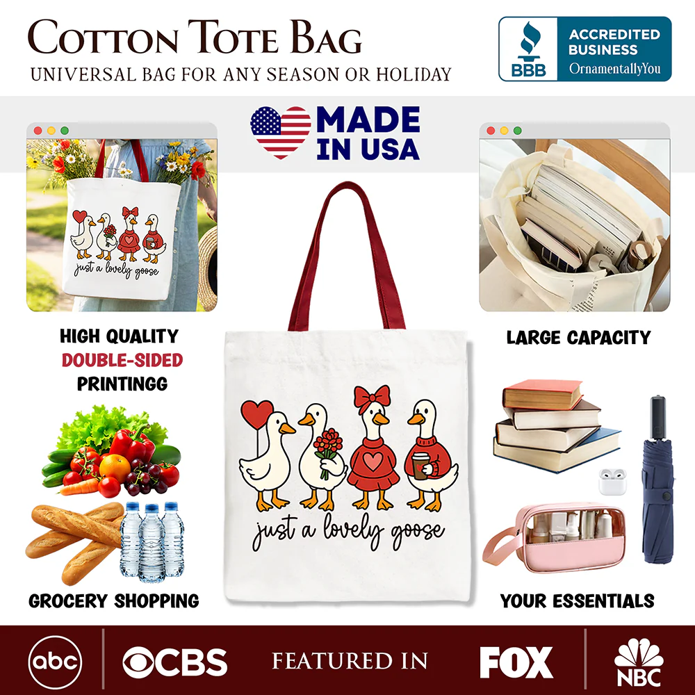 Lovely Goose Canvas Tote Bag - Image 4