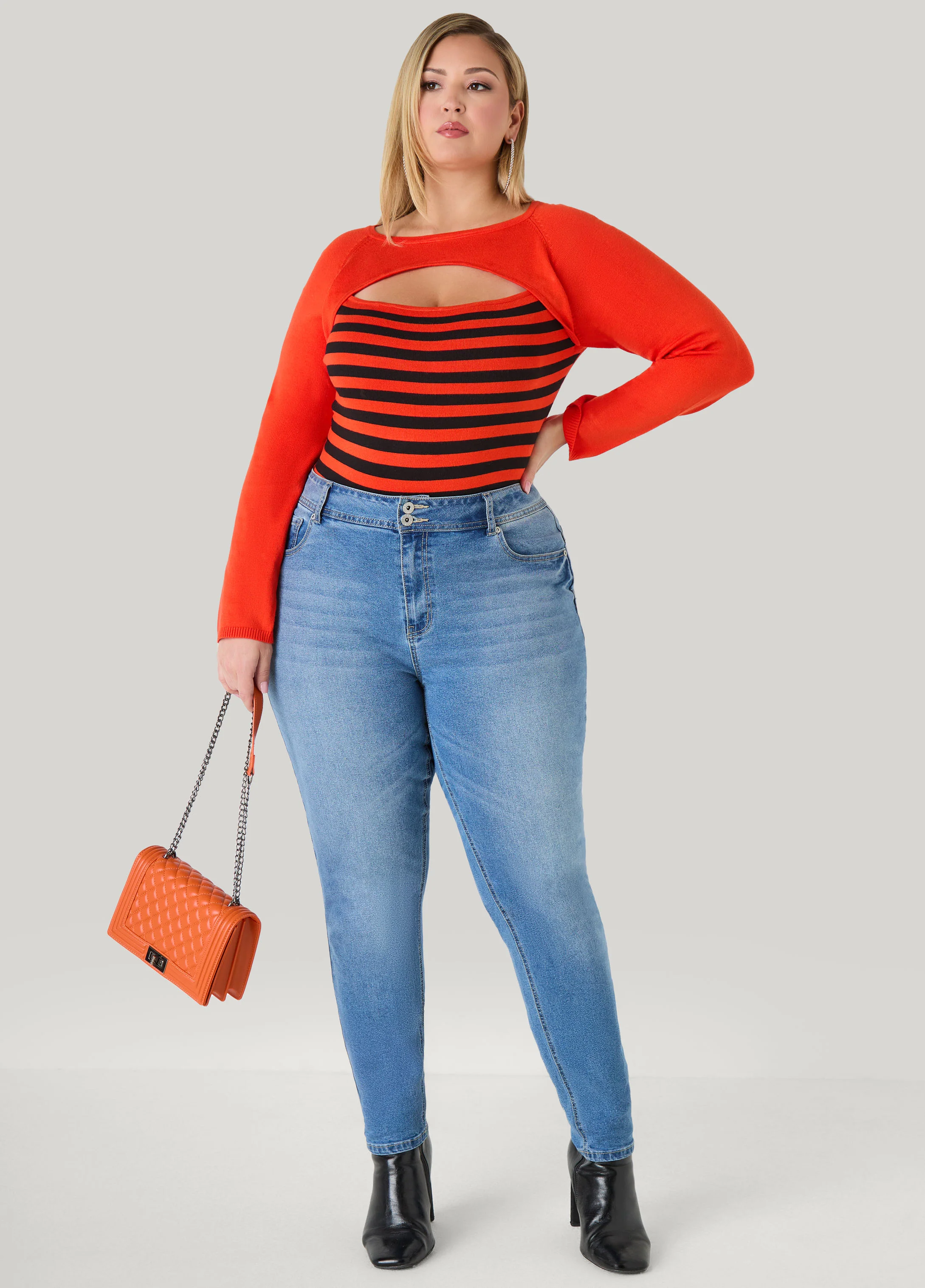 Striped Cutout Sweater - Image 3