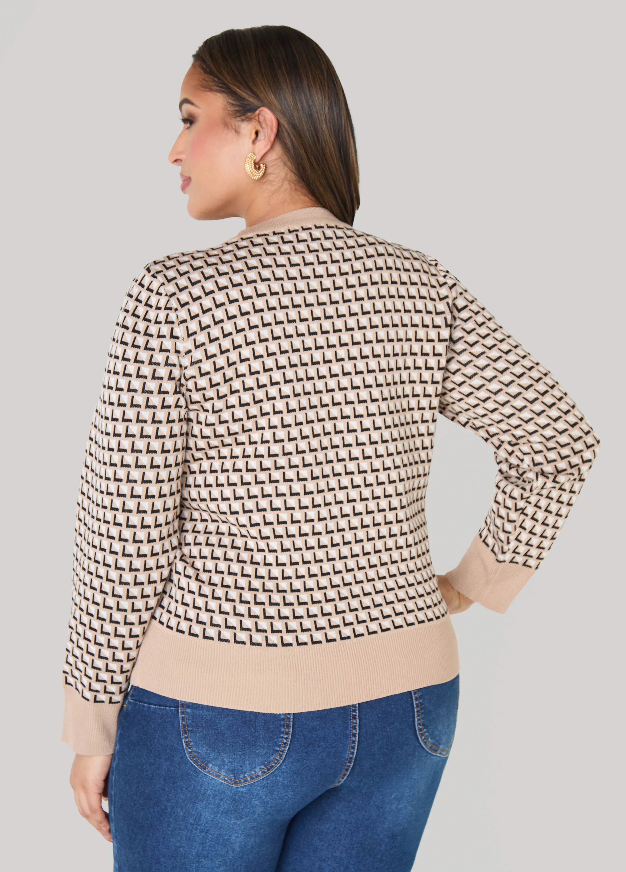 Layered Intarsia Knit Sweater - Image 2