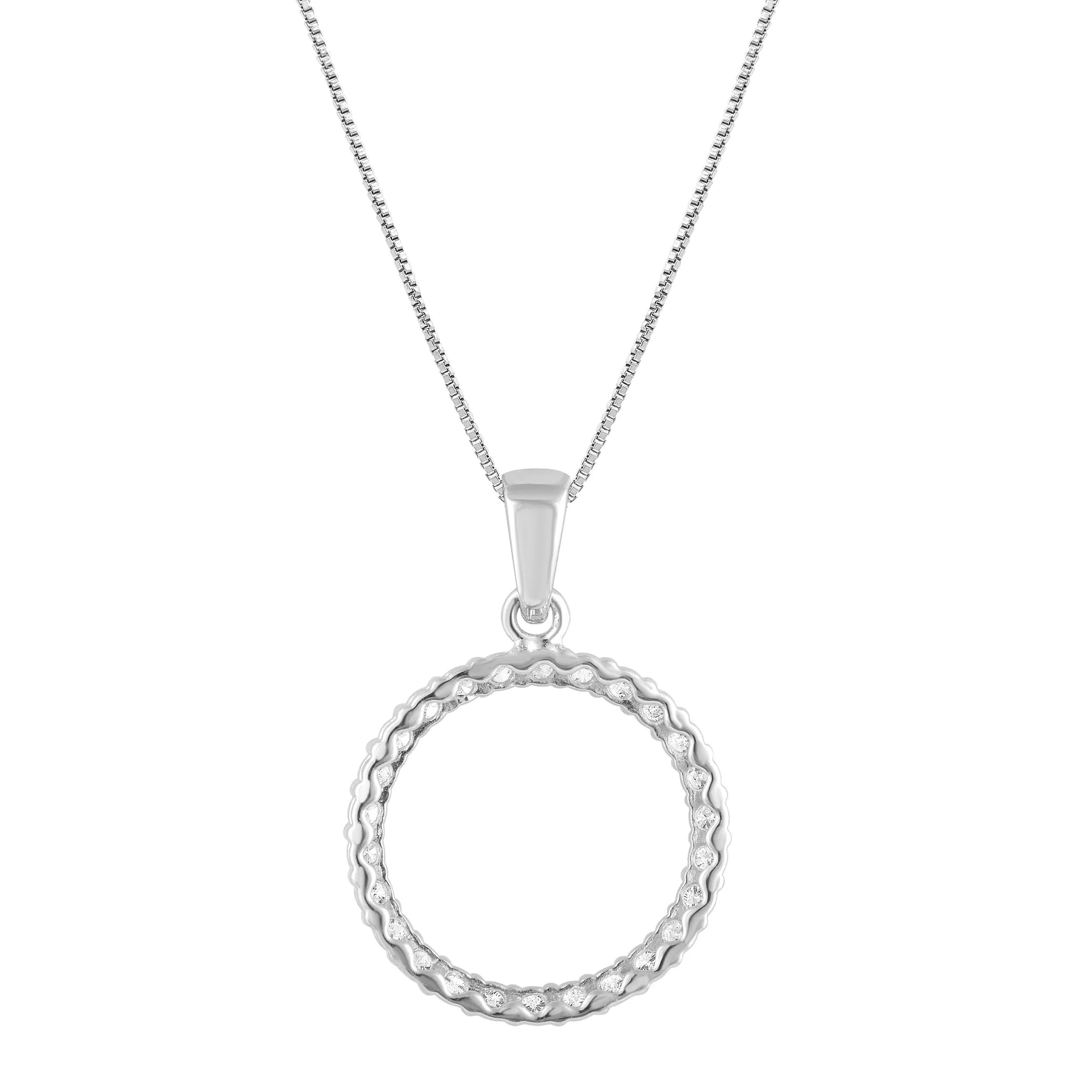 0.33 Carat Lab Grown Circle Of Life Diamond Pendant Necklace In Sterling Silver - Image 2