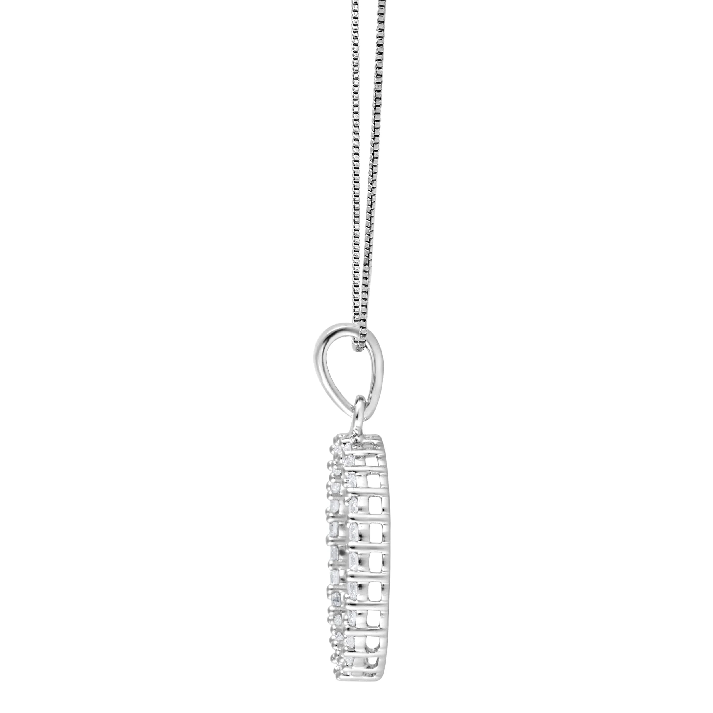 0.33 Carat Lab Grown Circle Of Life Diamond Pendant Necklace In Sterling Silver - Image 3
