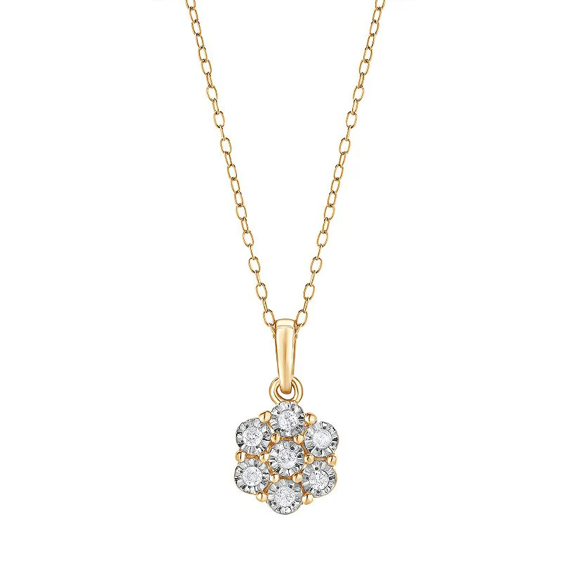 0.10 Carat Lab Grown Cluster Diamond Pendant Necklace - Image 3