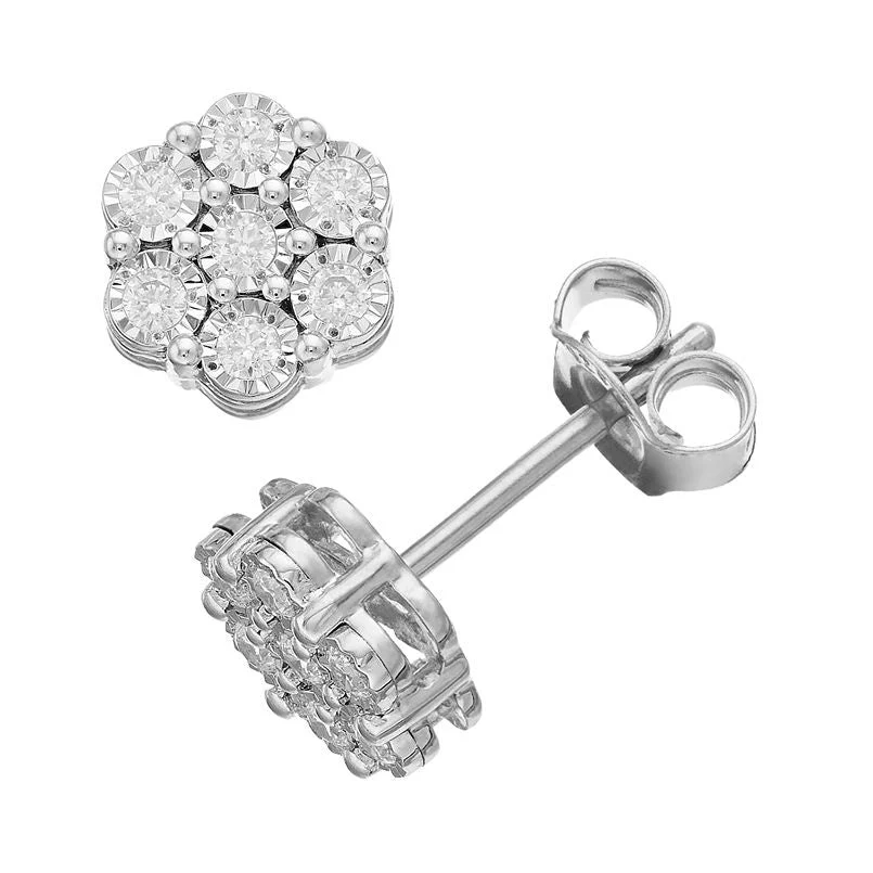 0.25 Carat Lab Grown Cluster Diamond Earrings