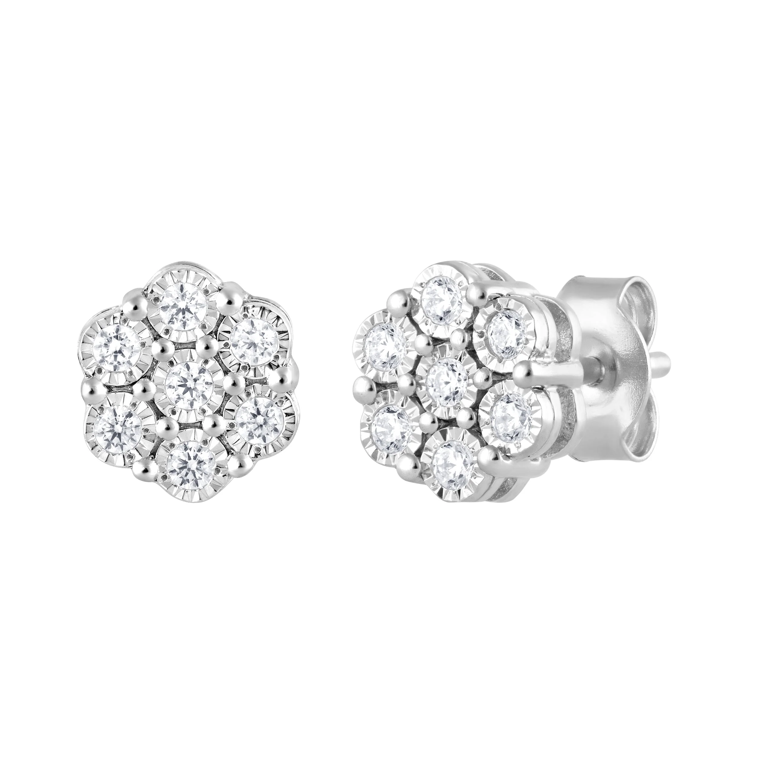 0.25 Carat Lab Grown Cluster Diamond Earrings - Image 2