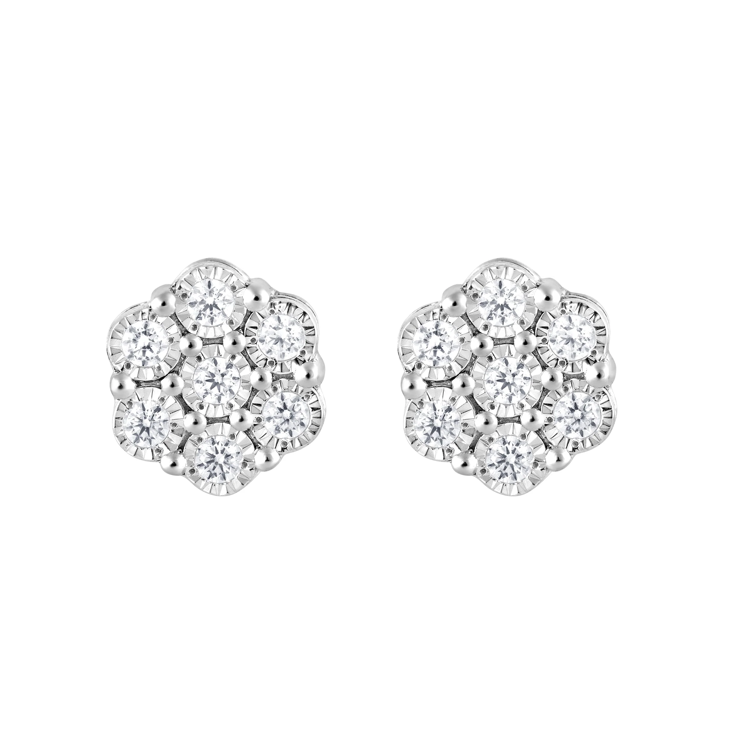 0.25 Carat Lab Grown Cluster Diamond Earrings - Image 3