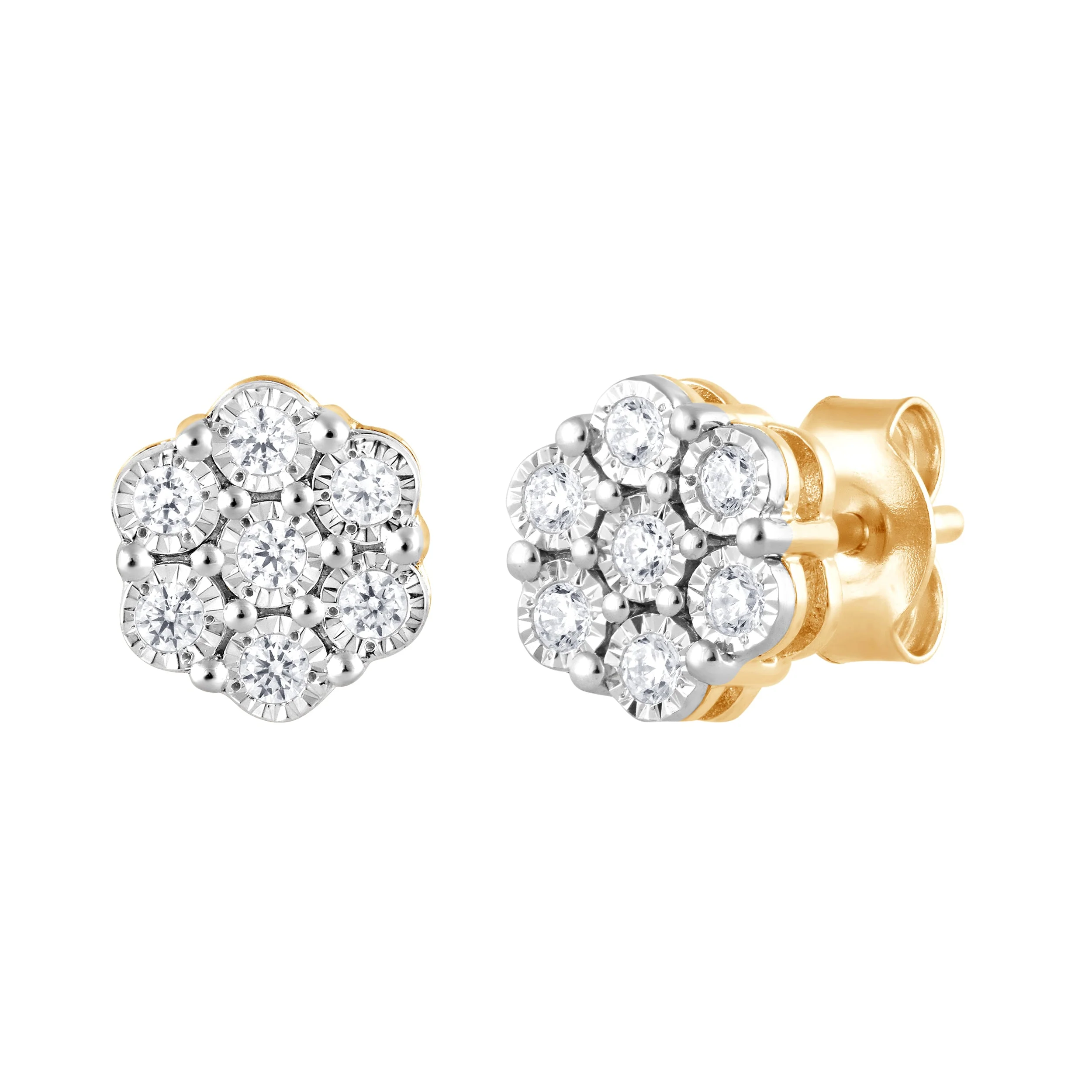 0.25 Carat Lab Grown Cluster Diamond Earrings - Image 6