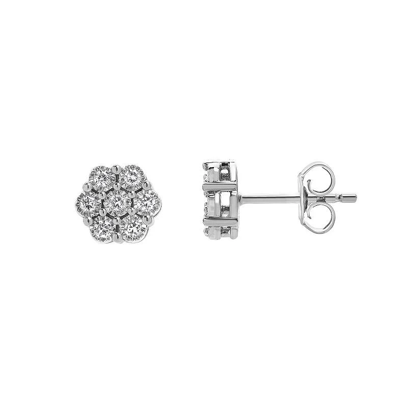 0.25 Carat Lab Grown Cluster Diamond Stud Earrings