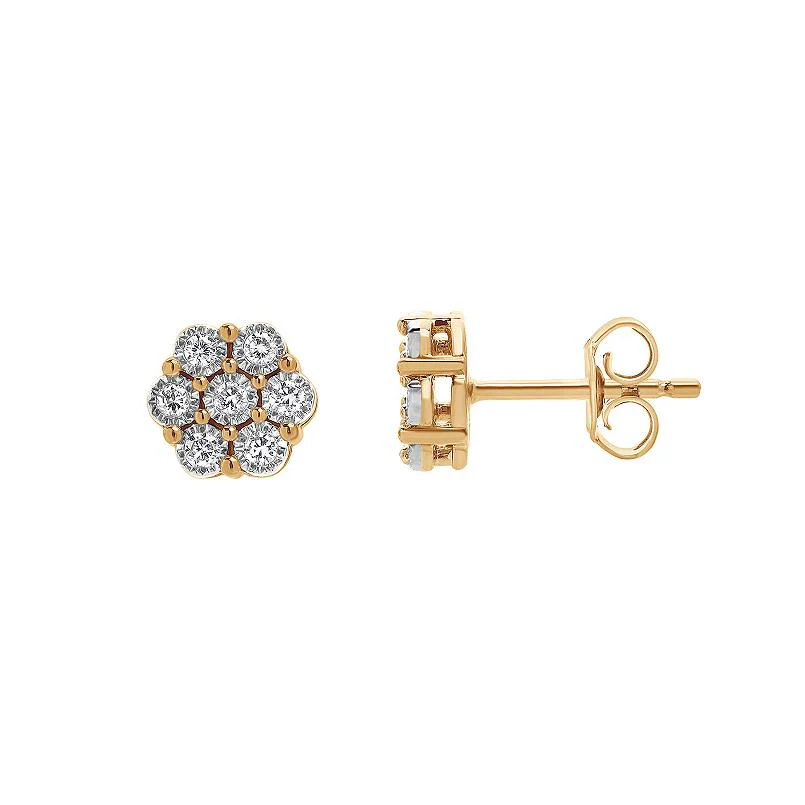 0.25 Carat Lab Grown Cluster Diamond Stud Earrings - Image 4