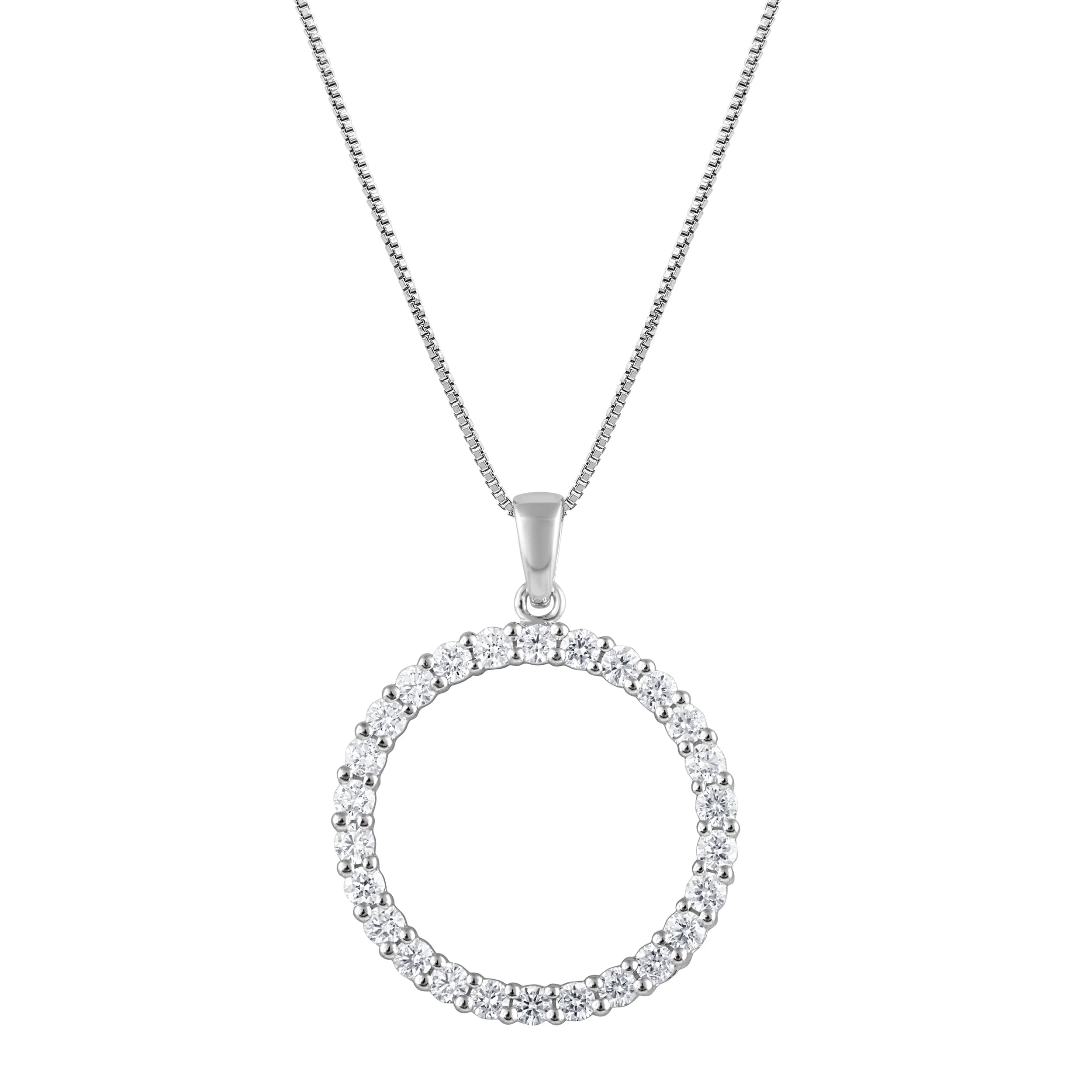 0.33 Carat Lab Grown Diamond Circle Of Life Pendant Necklace in Sterling Silver