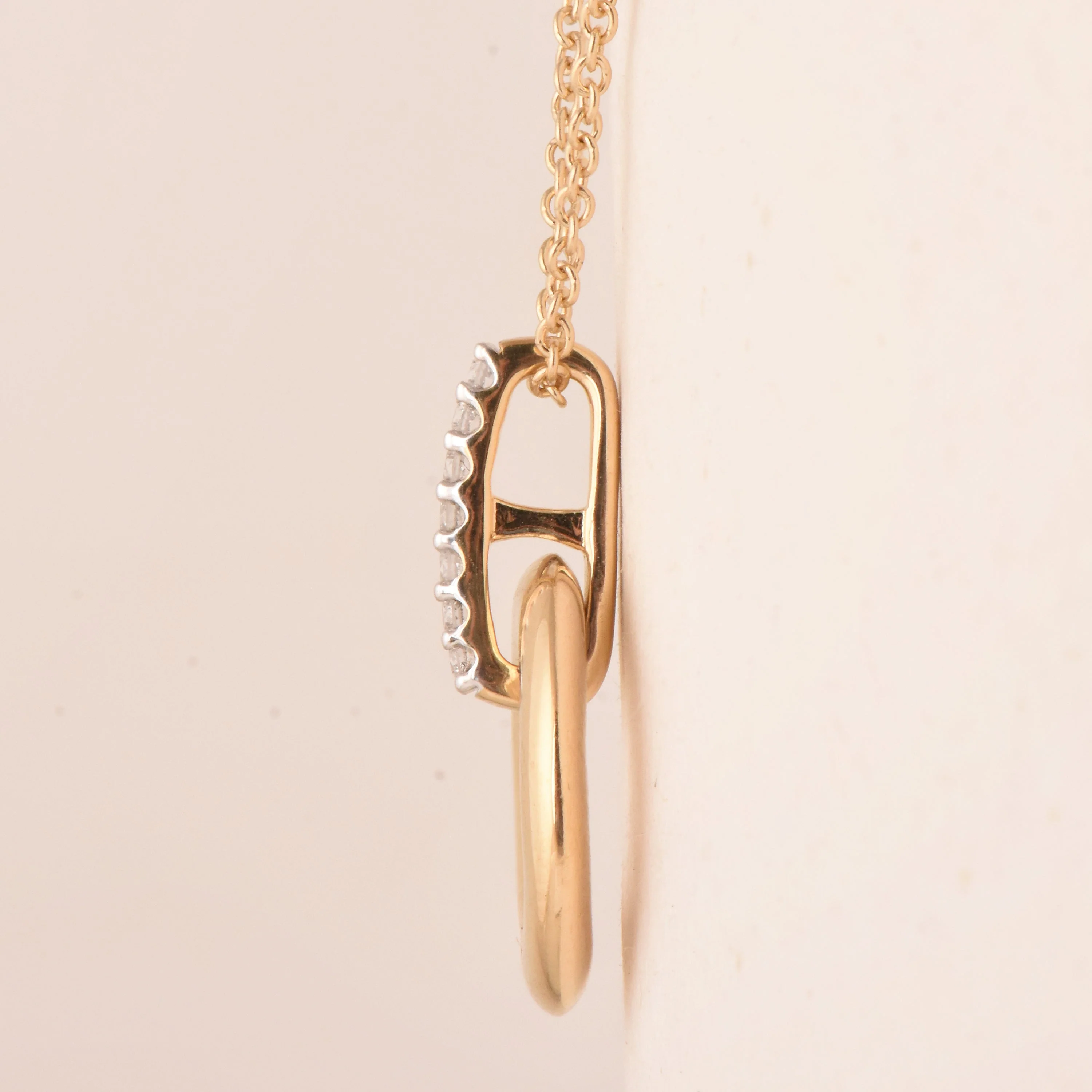 0.07 Carat Lab Grown Diamond Circle Pendant Necklace In 14K Yellow Gold Plated Silver - Image 2