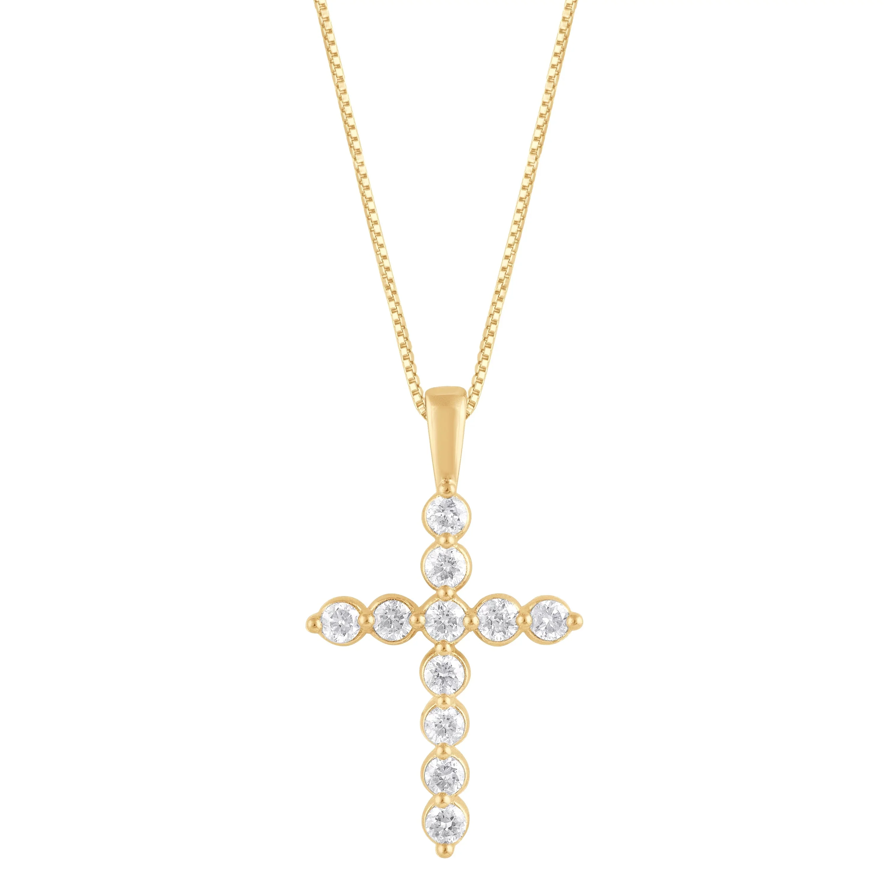0.25 Carat Lab Grown Diamond Cross Pendant Necklace - Image 2
