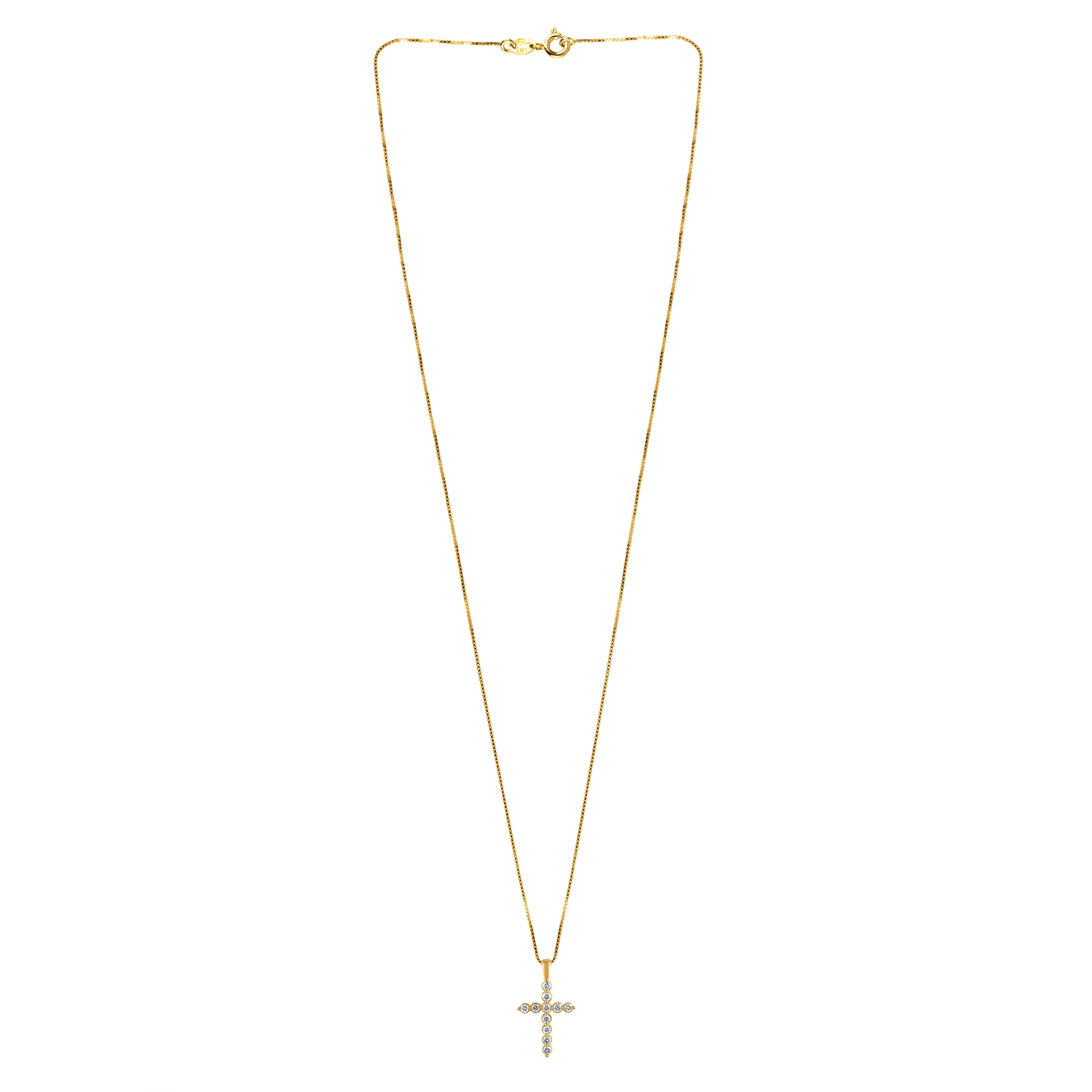 0.25 Carat Lab Grown Diamond Cross Pendant Necklace - Image 3