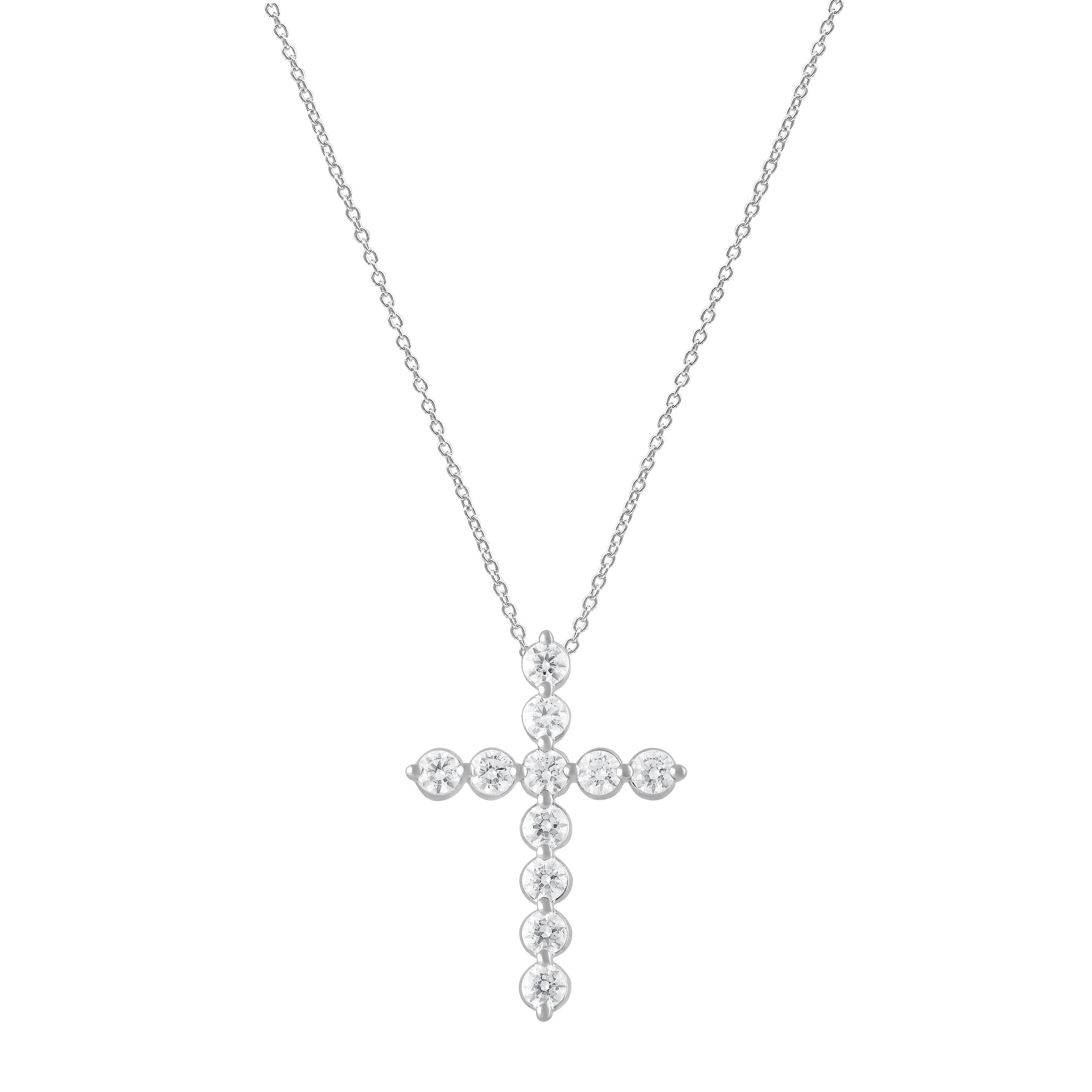 1 Carat Lab Grown Diamonds Cross Pendant Necklace
