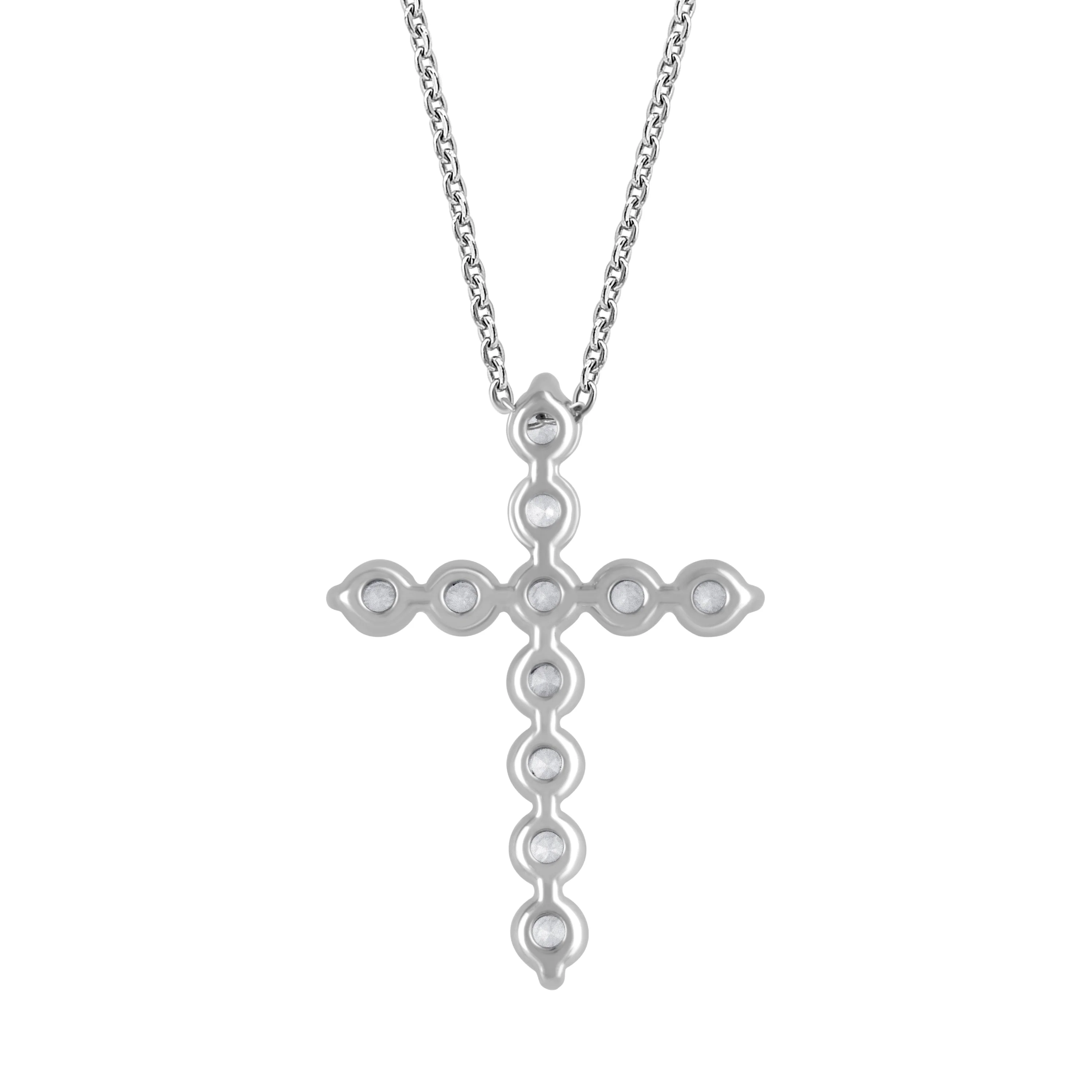 1 Carat Lab Grown Diamonds Cross Pendant Necklace - Image 3