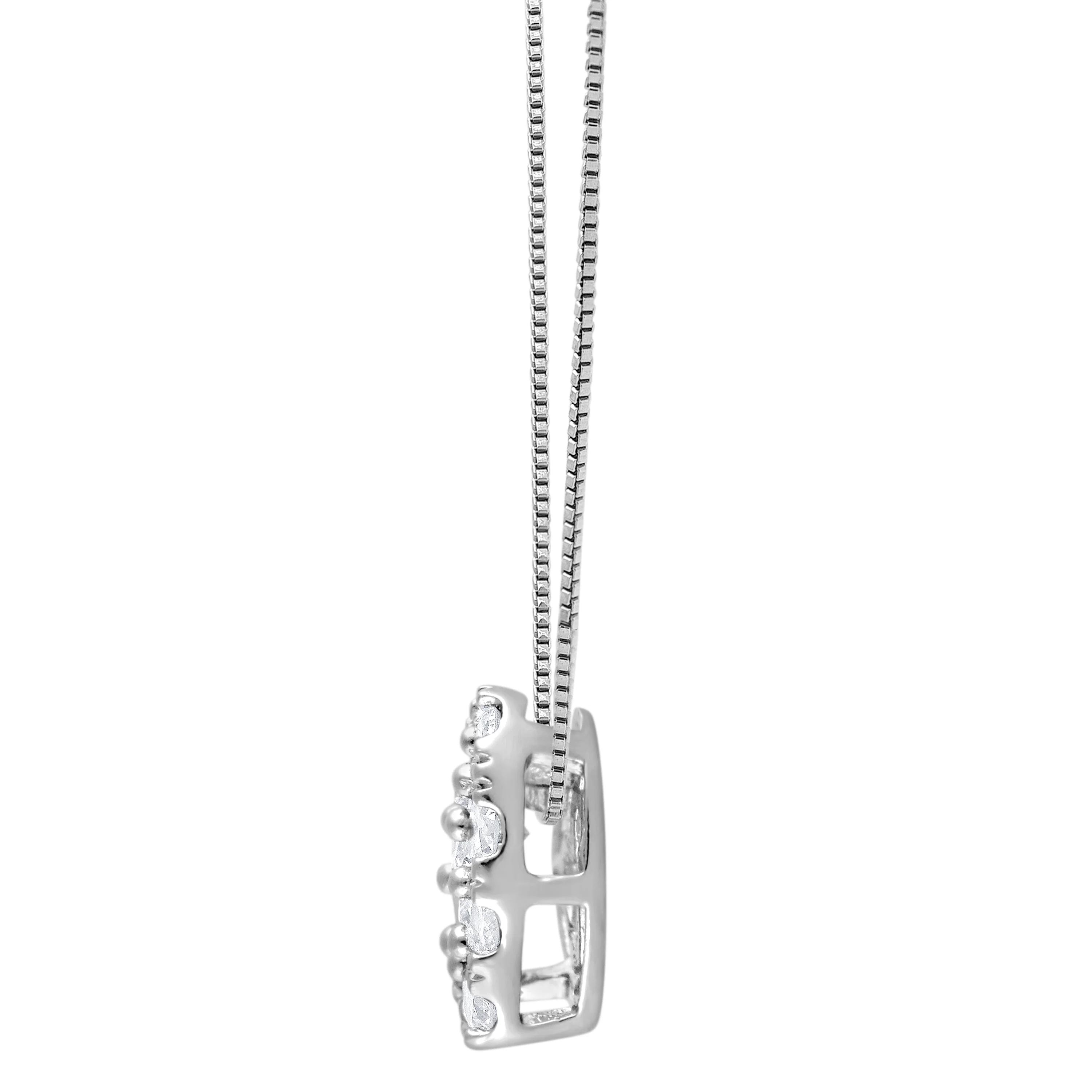 0.50 Carat Lab Grown Diamond Heart Pendant Necklace In Sterling Silver - Image 2