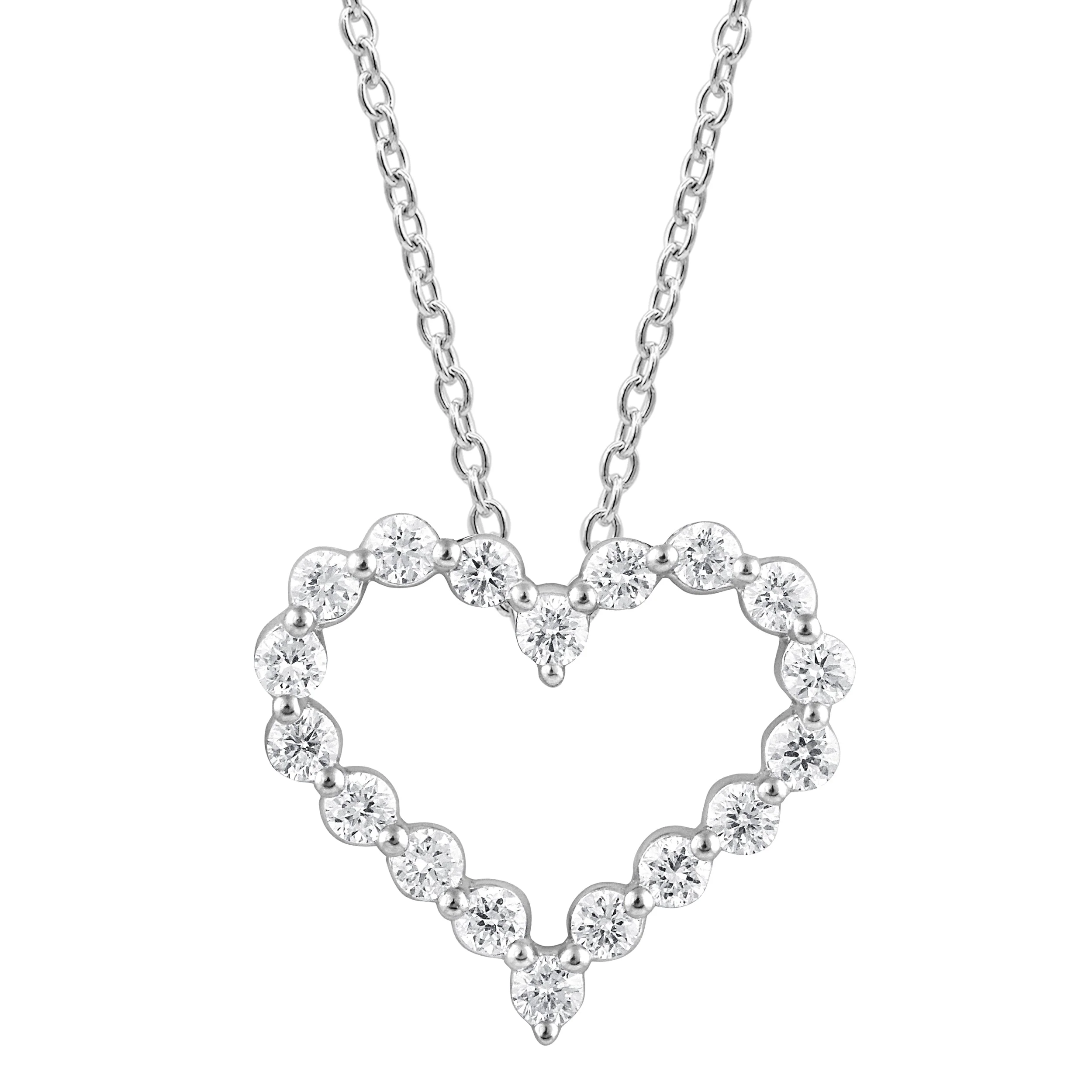 0.25 Carat Heart Lab Grown Diamond Pendant Necklace In Sterling Silver - Image 3