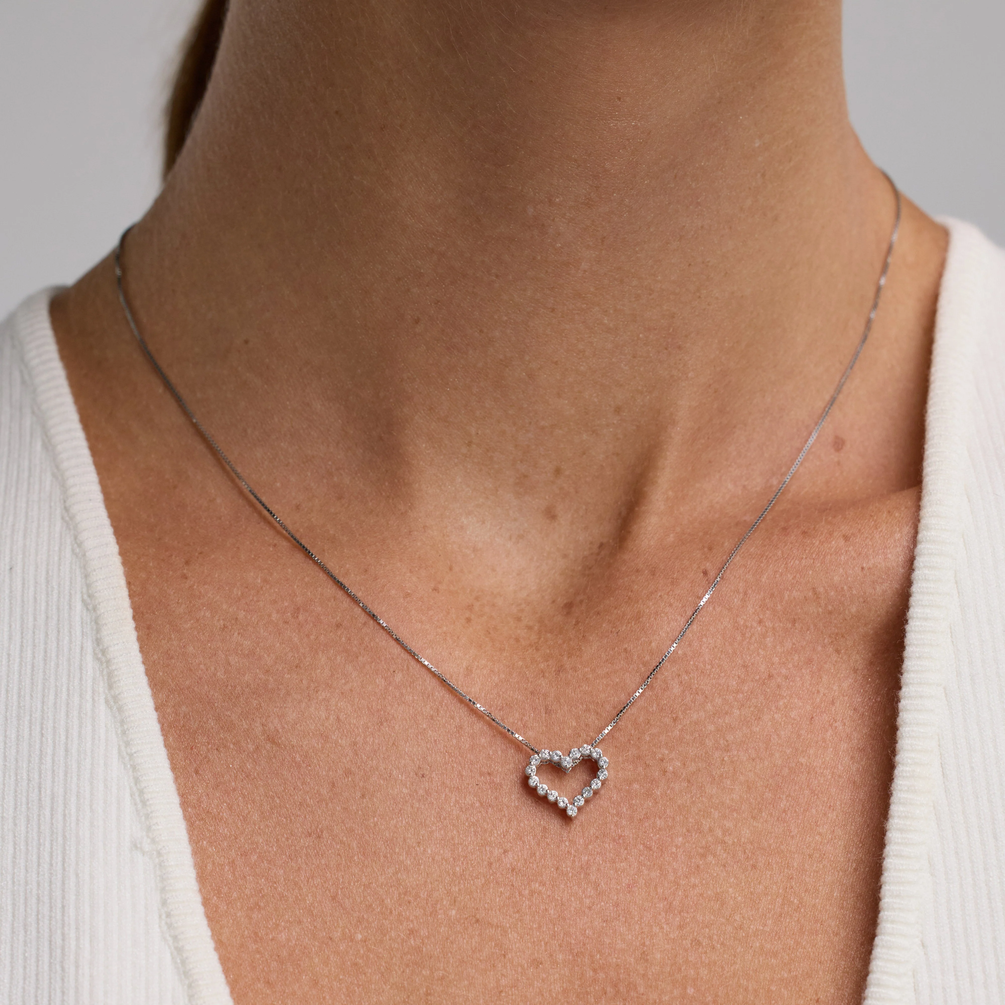 0.25 Carat Heart Lab Grown Diamond Pendant Necklace In Sterling Silver - Image 4