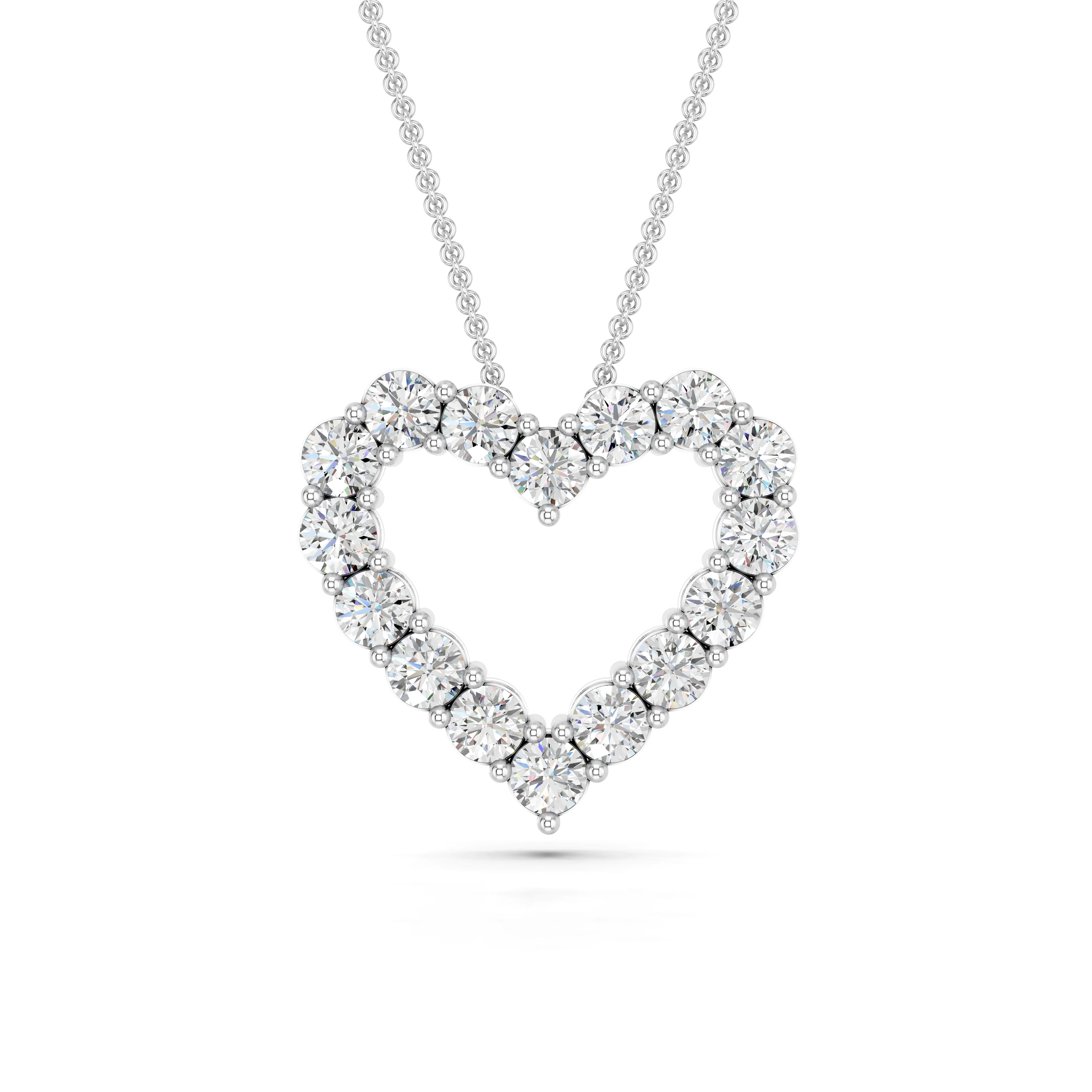 1 Carat Sterling Silver Lab Grown Diamond Heart Pendant Necklace