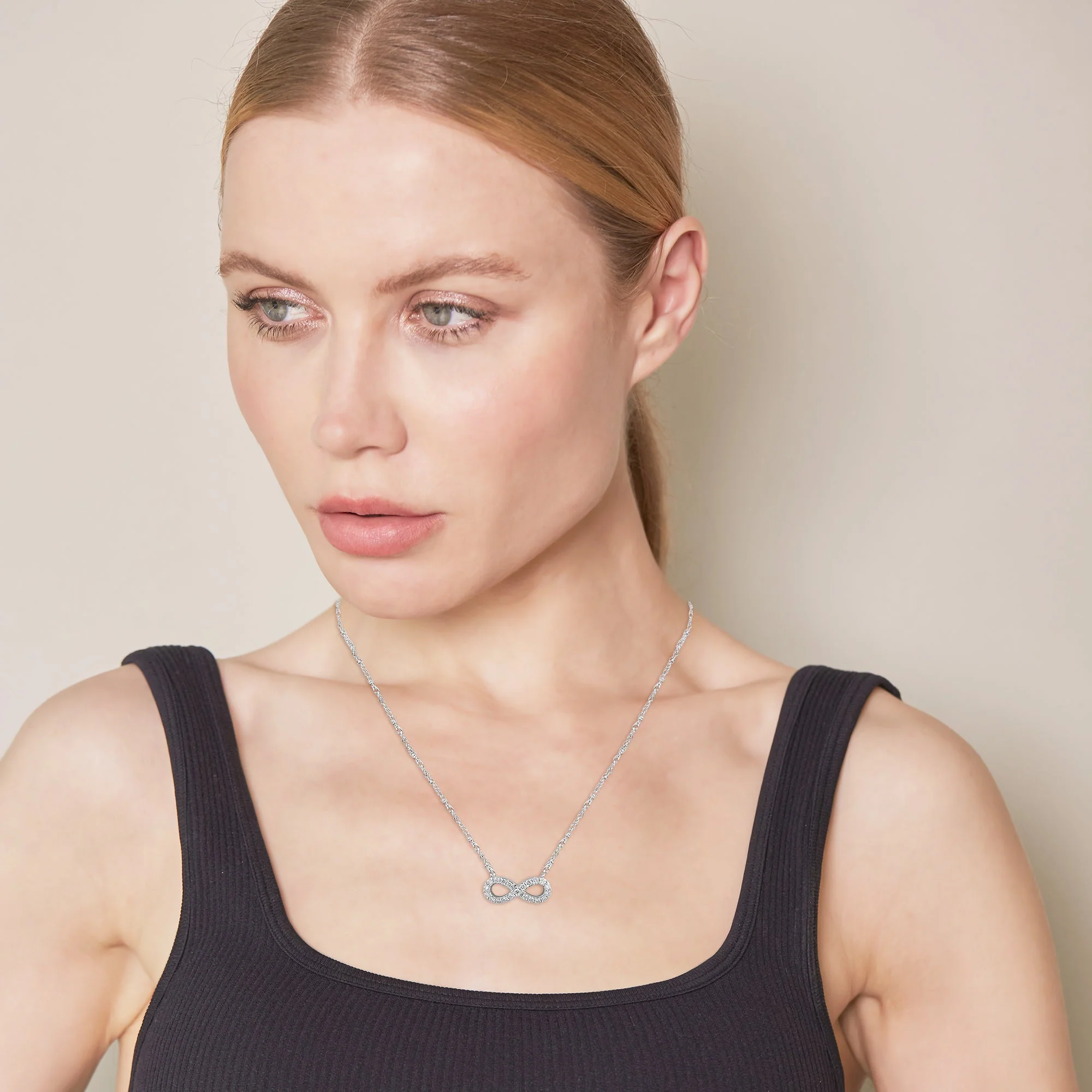 0.20 Carat Lab Grown Diamond Infinity Pendant Necklace - Image 3